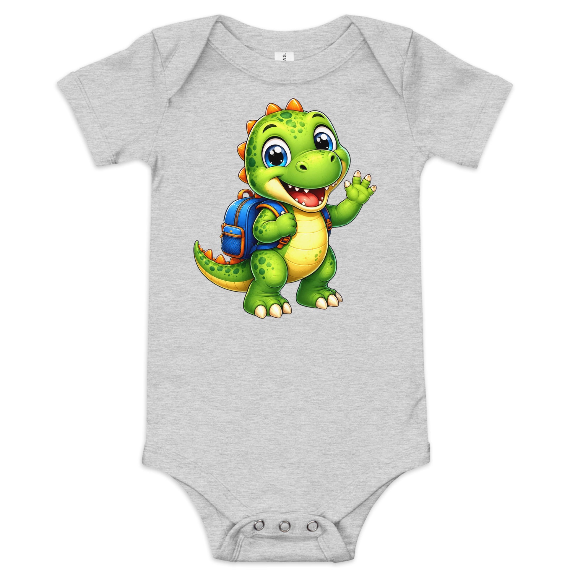 Baby short sleeve one piece - Cute Little Dino Back to School Baby One-Piece – Cute Dinosaur Infanct Bodysuit by printfluence.net