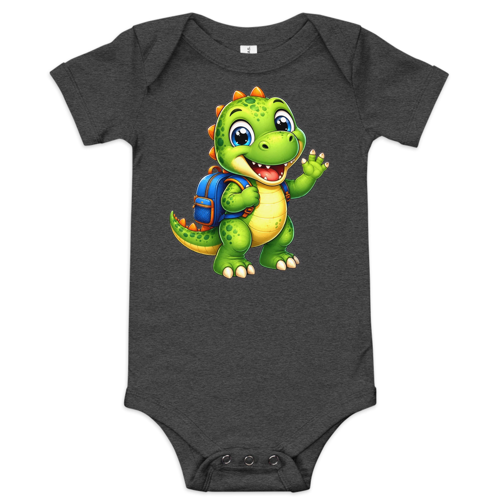 Baby short sleeve one piece - Cute Little Dino Back to School Baby One-Piece – Cute Dinosaur Infanct Bodysuit by printfluence.net
