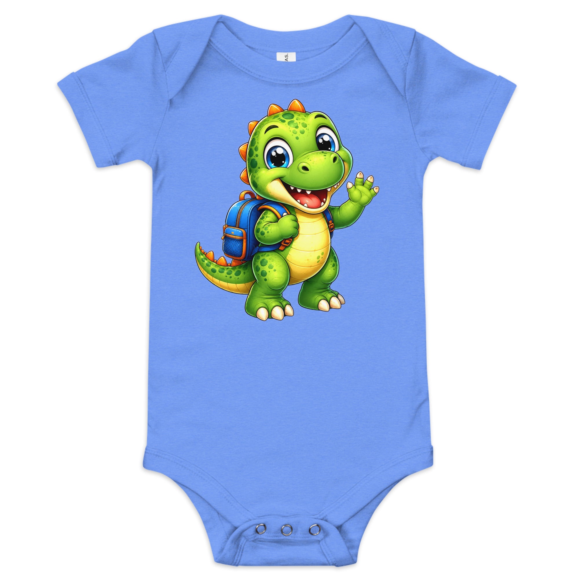 Baby short sleeve one piece - Cute Little Dino Back to School Baby One-Piece – Cute Dinosaur Infanct Bodysuit by printfluence.net