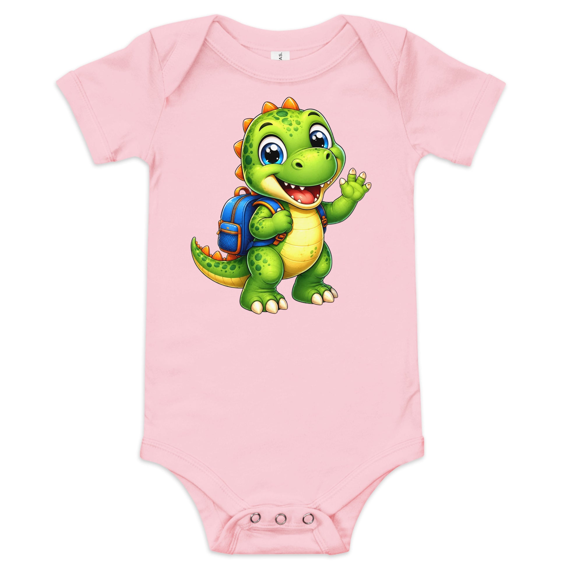 Baby short sleeve one piece - Cute Little Dino Back to School Baby One-Piece – Cute Dinosaur Infanct Bodysuit by printfluence.net