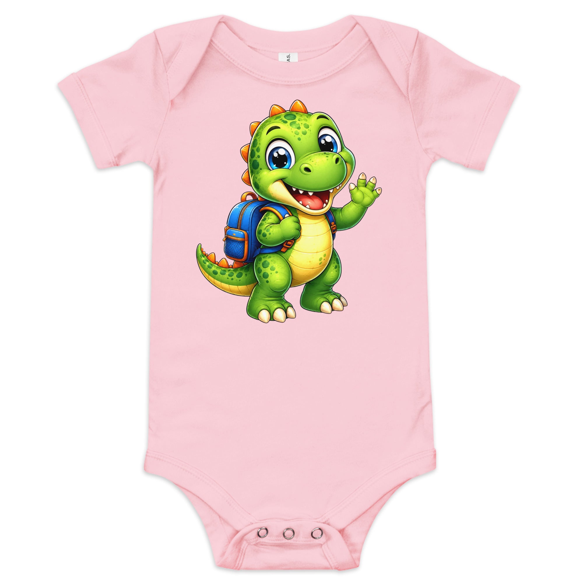 Baby short sleeve one piece - Cute Little Dino Back to School Baby One-Piece – Cute Dinosaur Infanct Bodysuit by printfluence.net