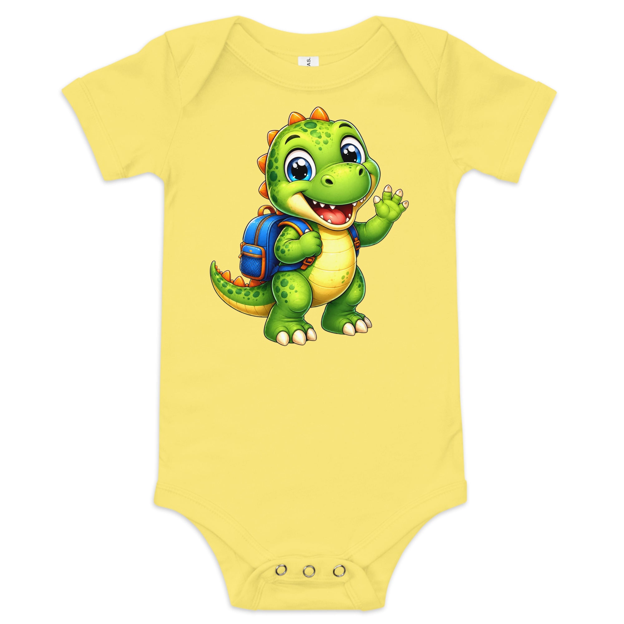 Baby short sleeve one piece - Cute Little Dino Back to School Baby One-Piece – Cute Dinosaur Infanct Bodysuit by printfluence.net