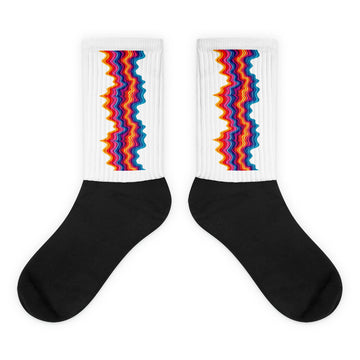 Socks - Rainbow Wavy Stripe Socks – Bold Colorful Crew Socks for Fun Feet by printfluence.net