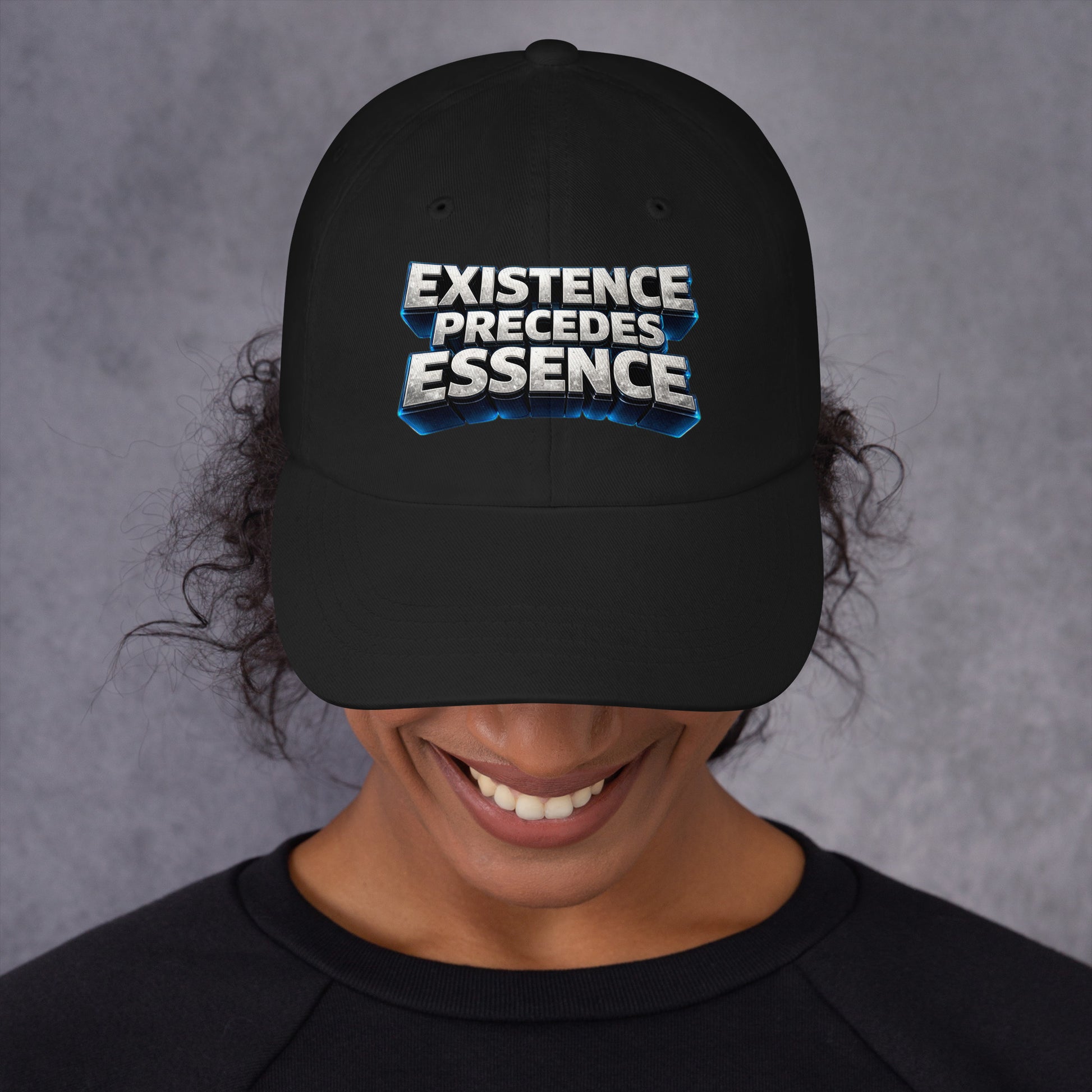 Dad hat - Existence Precedes Essence Dad Hat – Minimalist Philosophy Quote Cap by printfluence.net