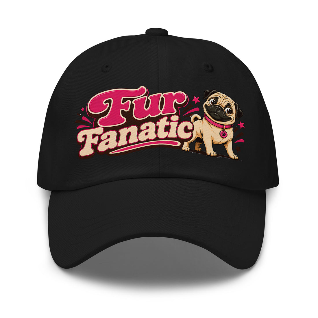 Pug Fur Fanatic Classic Dad Hat - Cute Dog Lover Embroidered Style Baseball Cap by printfluence.net