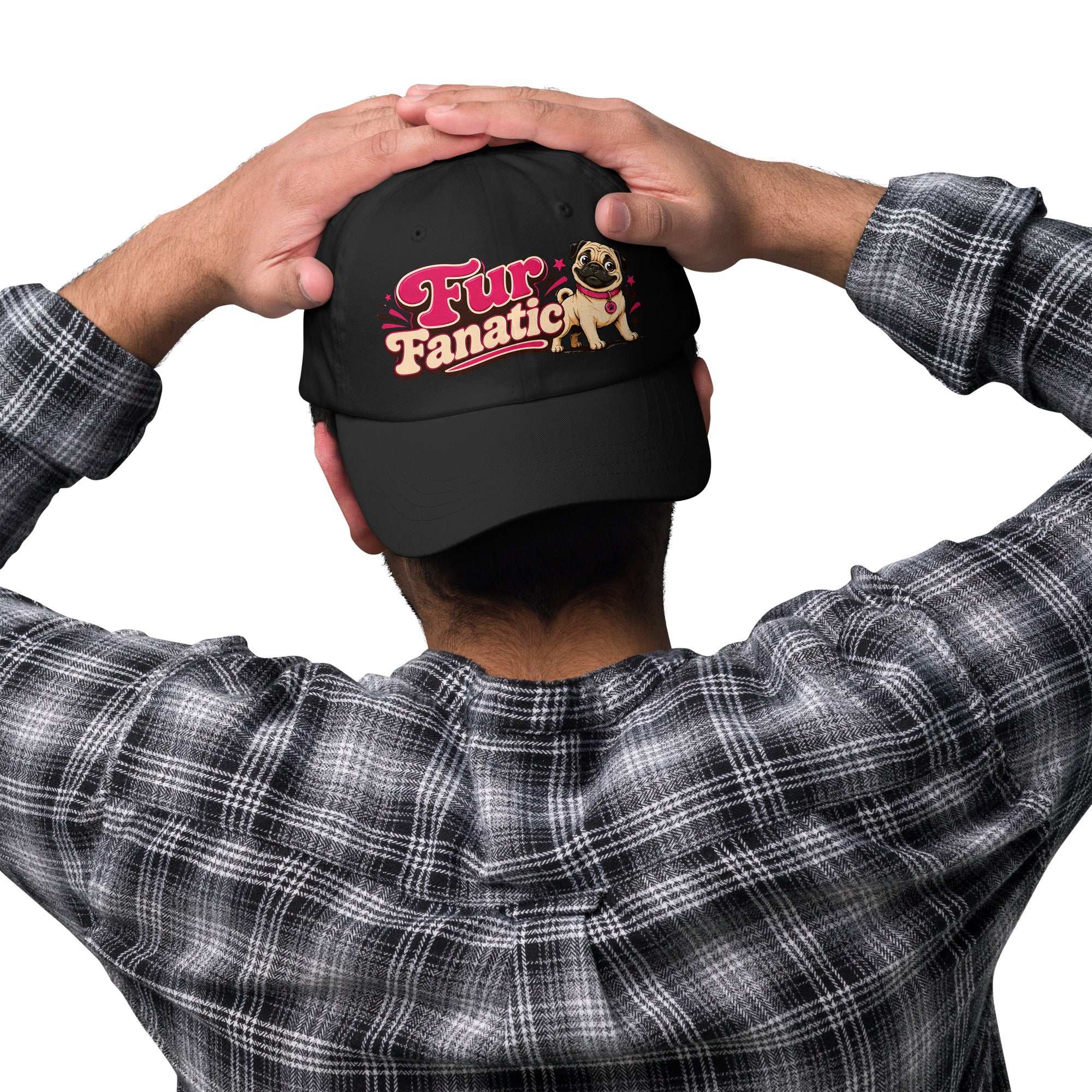 Pug Fur Fanatic Classic Dad Hat - Cute Dog Lover Embroidered Style Baseball Cap by printfluence.net