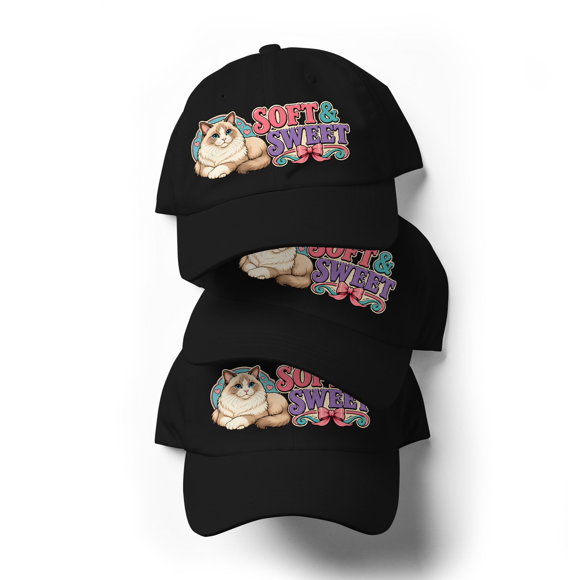 Soft and Sweet Fluffy Ragdoll Cat | Classic Dad Hat for Cat Lovers by printfluence.net