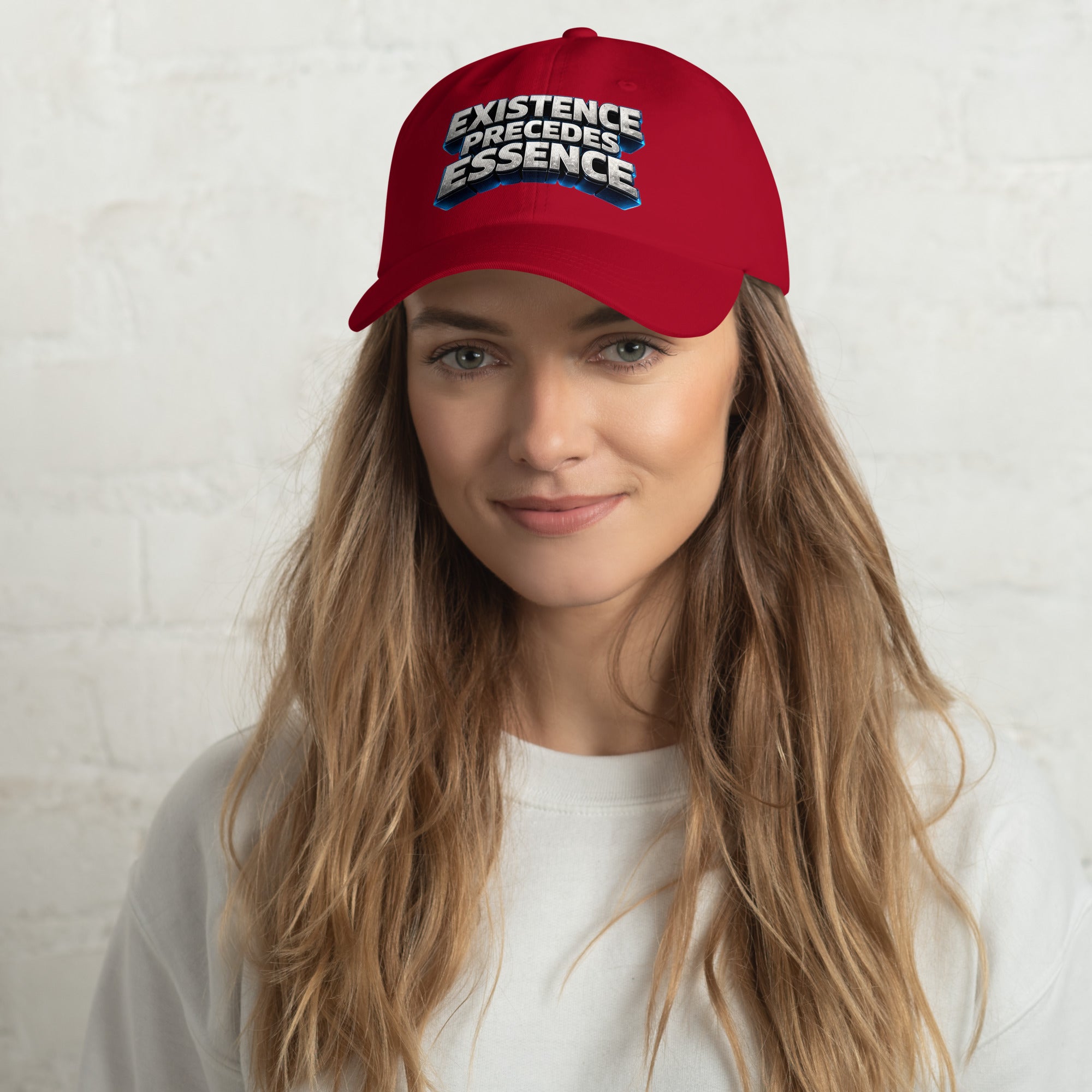 Dad hat - Existence Precedes Essence Dad Hat – Minimalist Philosophy Quote Cap by printfluence.net