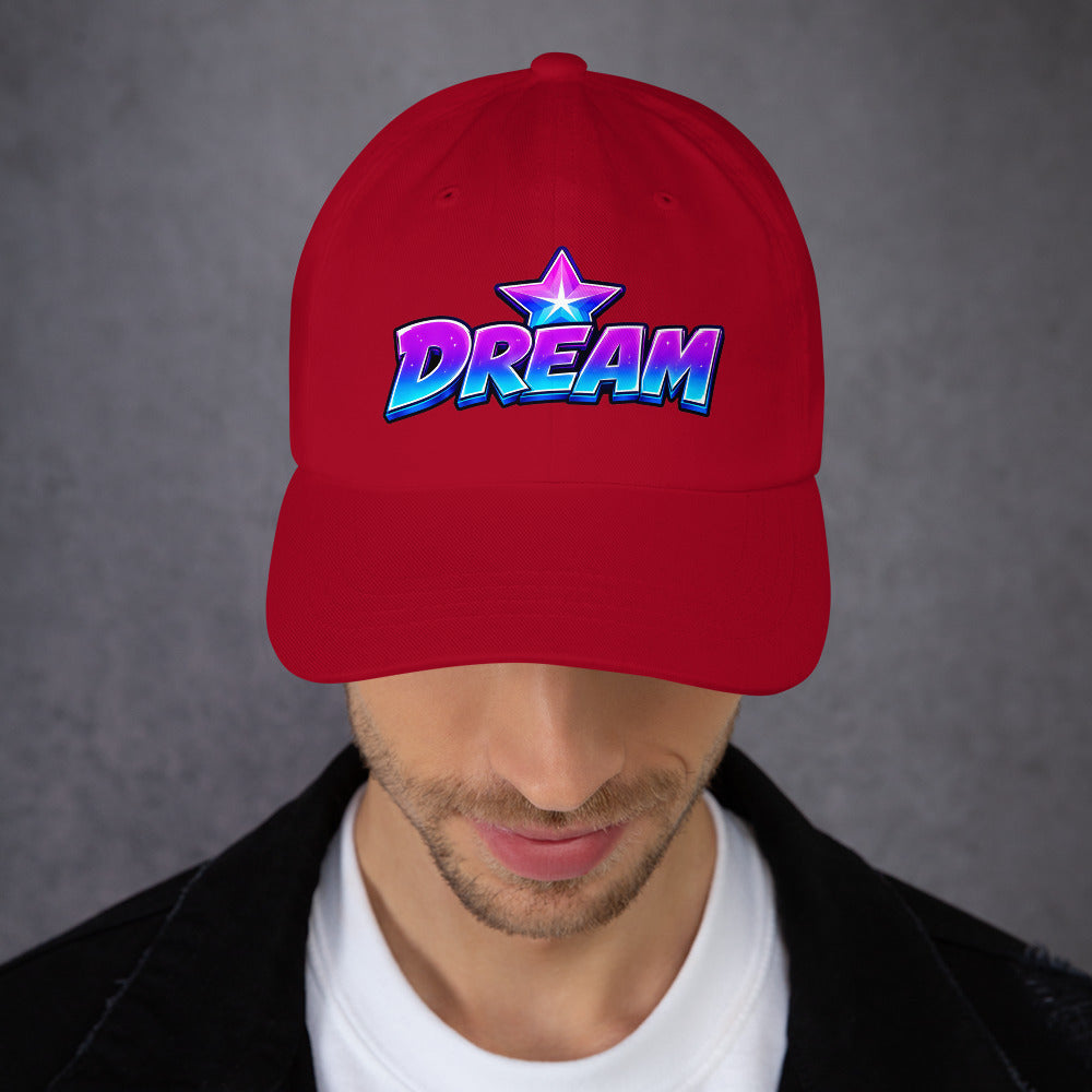 Dad hat - Cosmic Shimmering Star Dream - Premium Neon Purple Graphic Design by printfluence.net