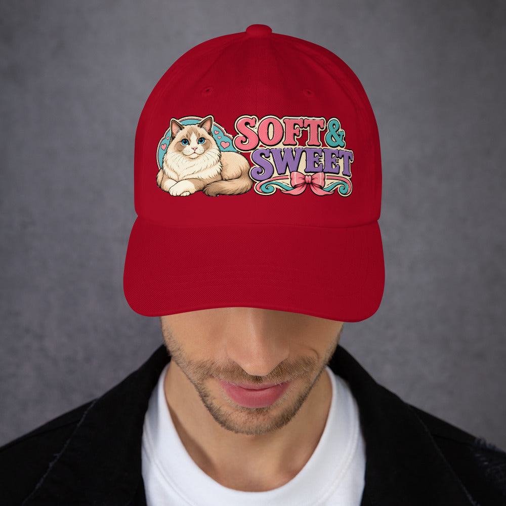 Soft and Sweet Fluffy Ragdoll Cat | Classic Dad Hat for Cat Lovers by printfluence.net