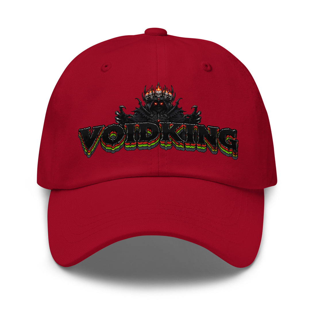 Void King Dark Horror Mystery Embroidered Dad Hat by printfluence.net