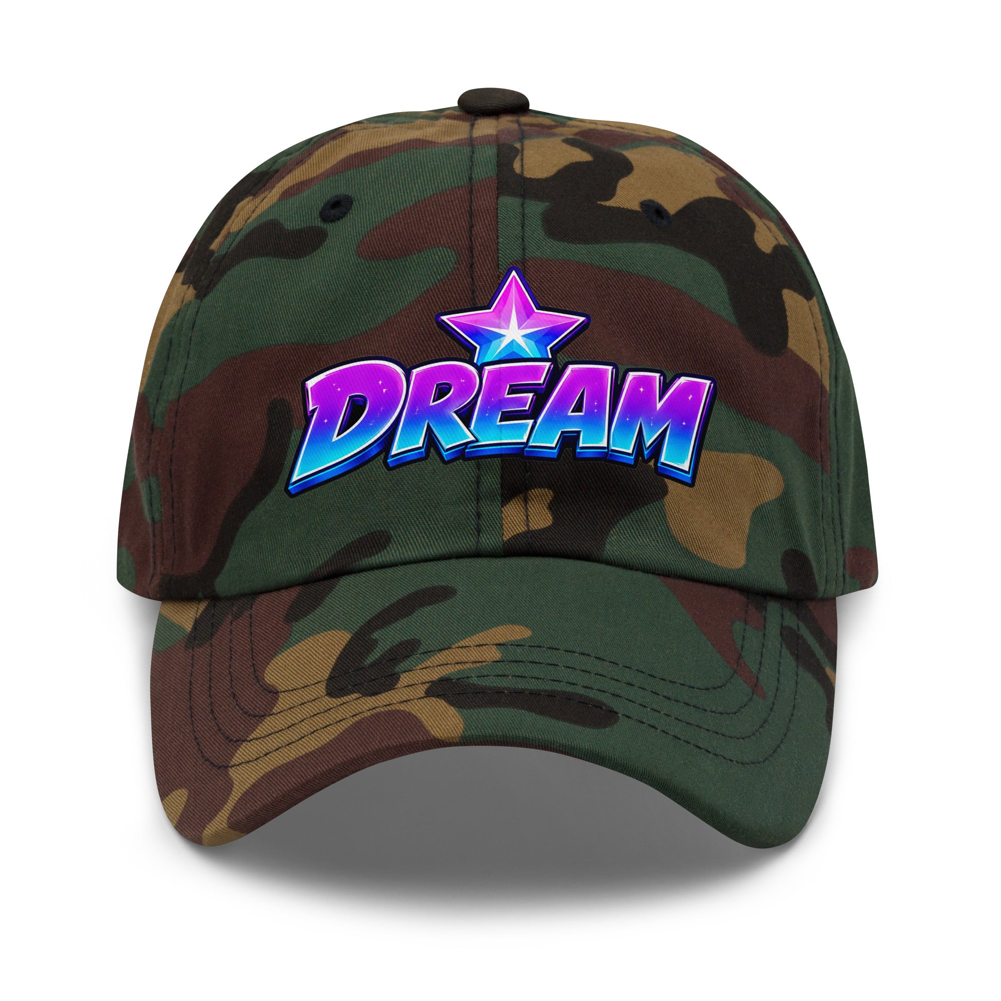 Dad hat - Cosmic Shimmering Star Dream - Premium Neon Purple Graphic Design by printfluence.net