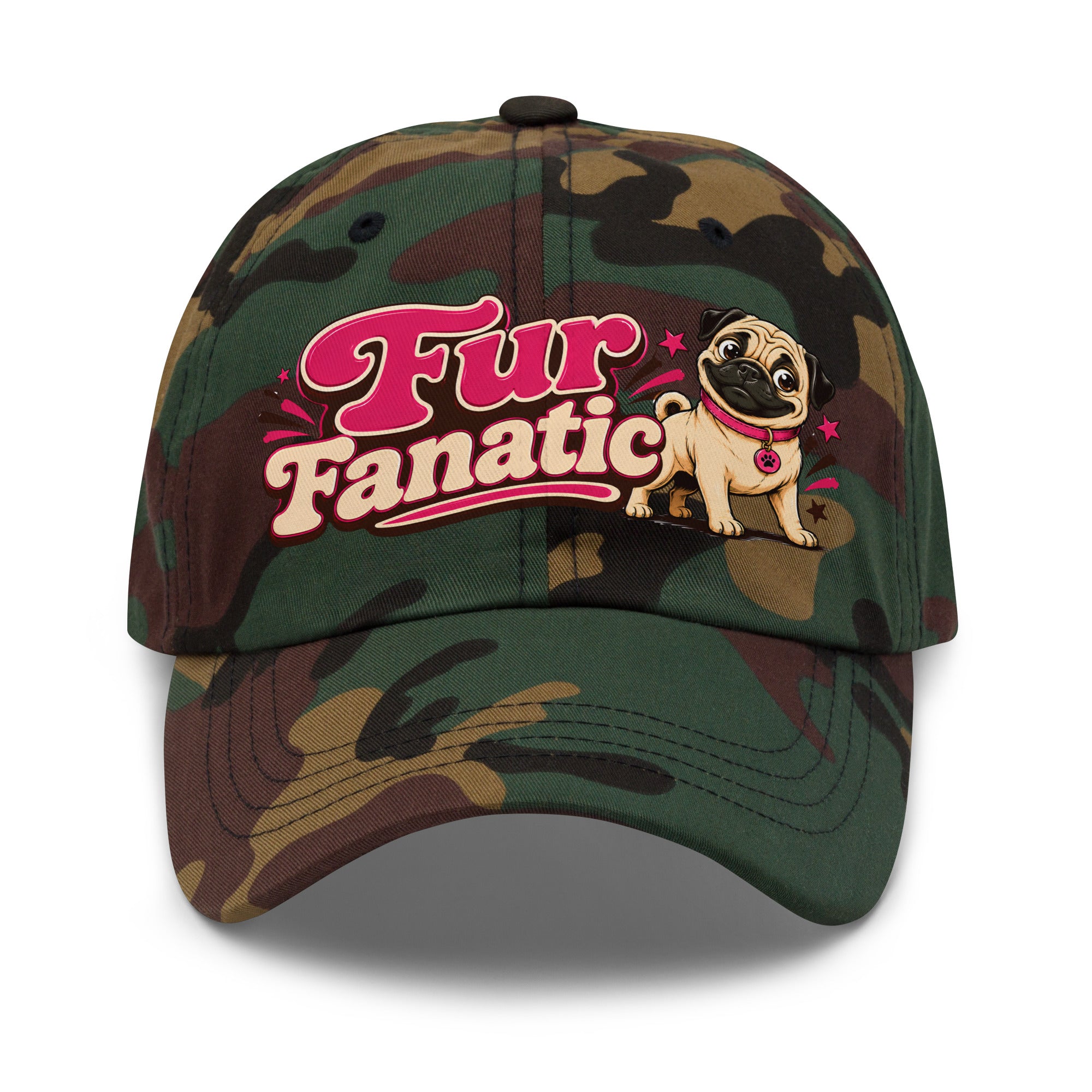 Pug Fur Fanatic Classic Dad Hat - Cute Dog Lover Embroidered Style Baseball Cap by printfluence.net