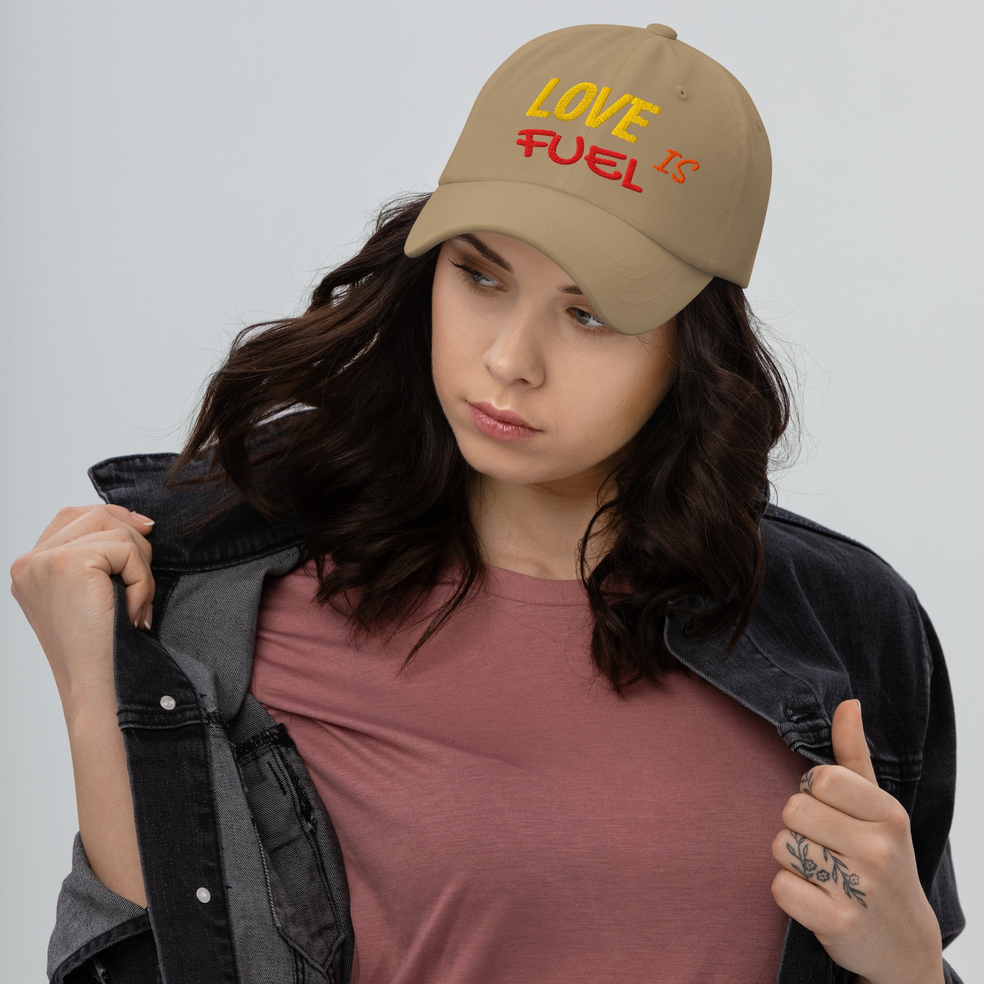 Dad hat - LOVE IS FUEL – Classic Dad Hat for Elite Achievers & Visionaries by printfluence.net