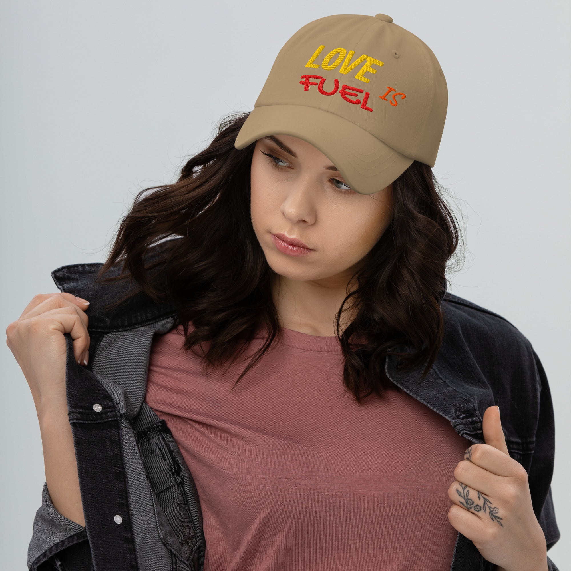 Dad hat - LOVE IS FUEL – Classic Dad Hat for Elite Achievers & Visionaries by printfluence.net