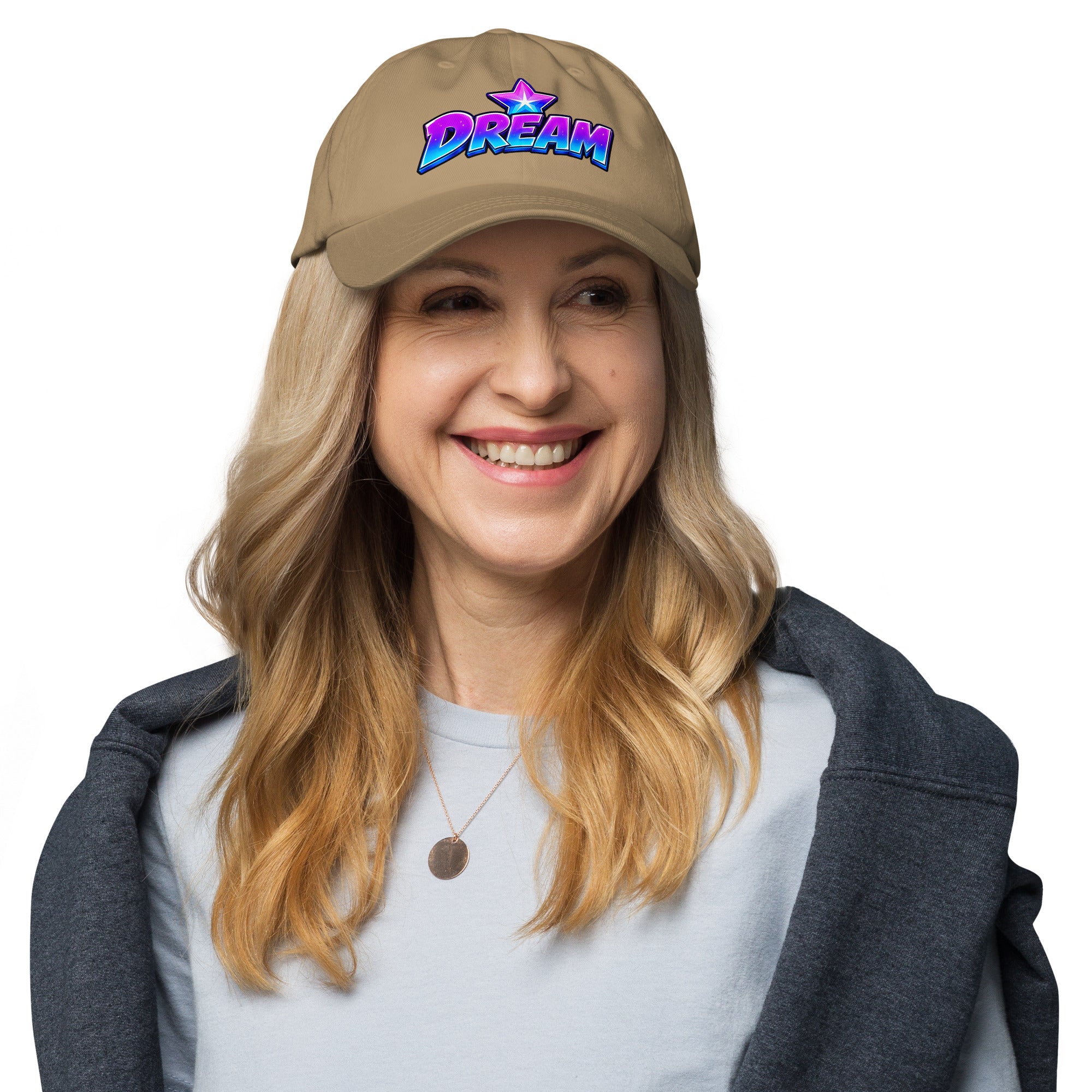 Dad hat - Cosmic Shimmering Star Dream - Premium Neon Purple Graphic Design by printfluence.net