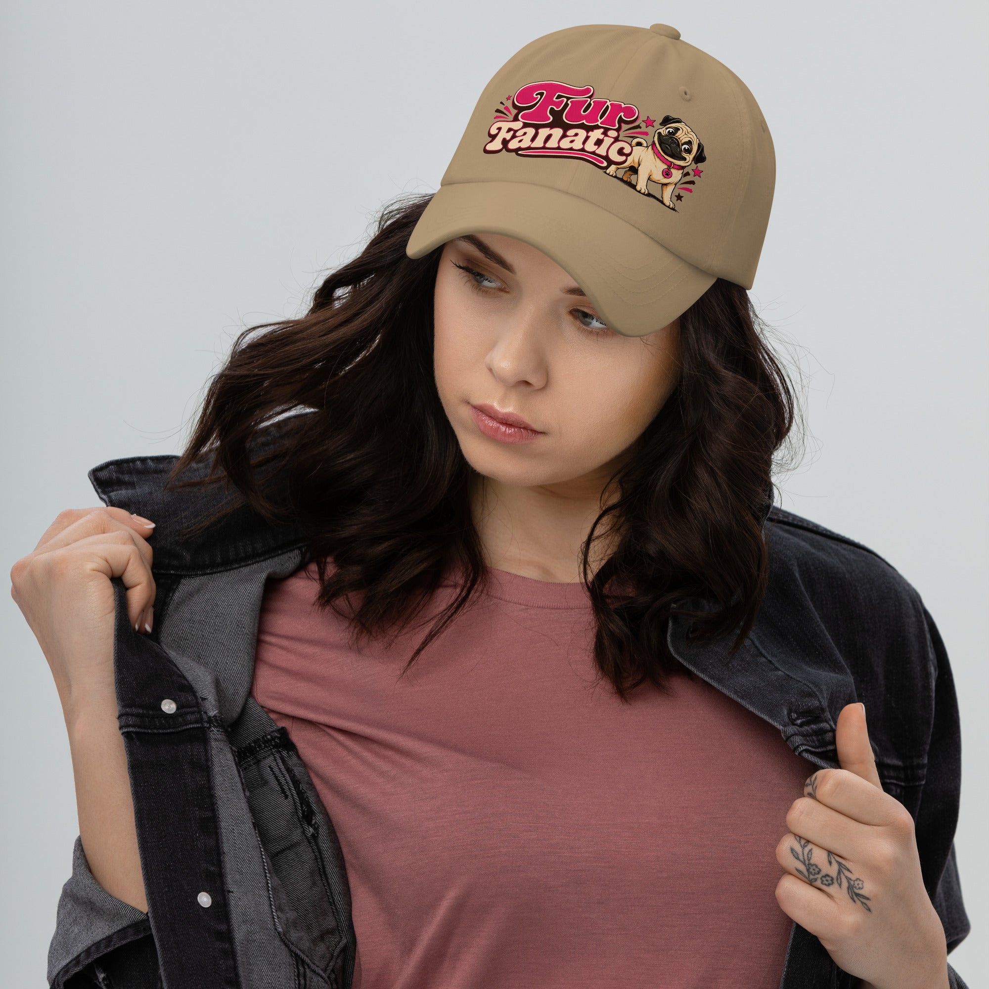 Pug Fur Fanatic Classic Dad Hat - Cute Dog Lover Embroidered Style Baseball Cap by printfluence.net