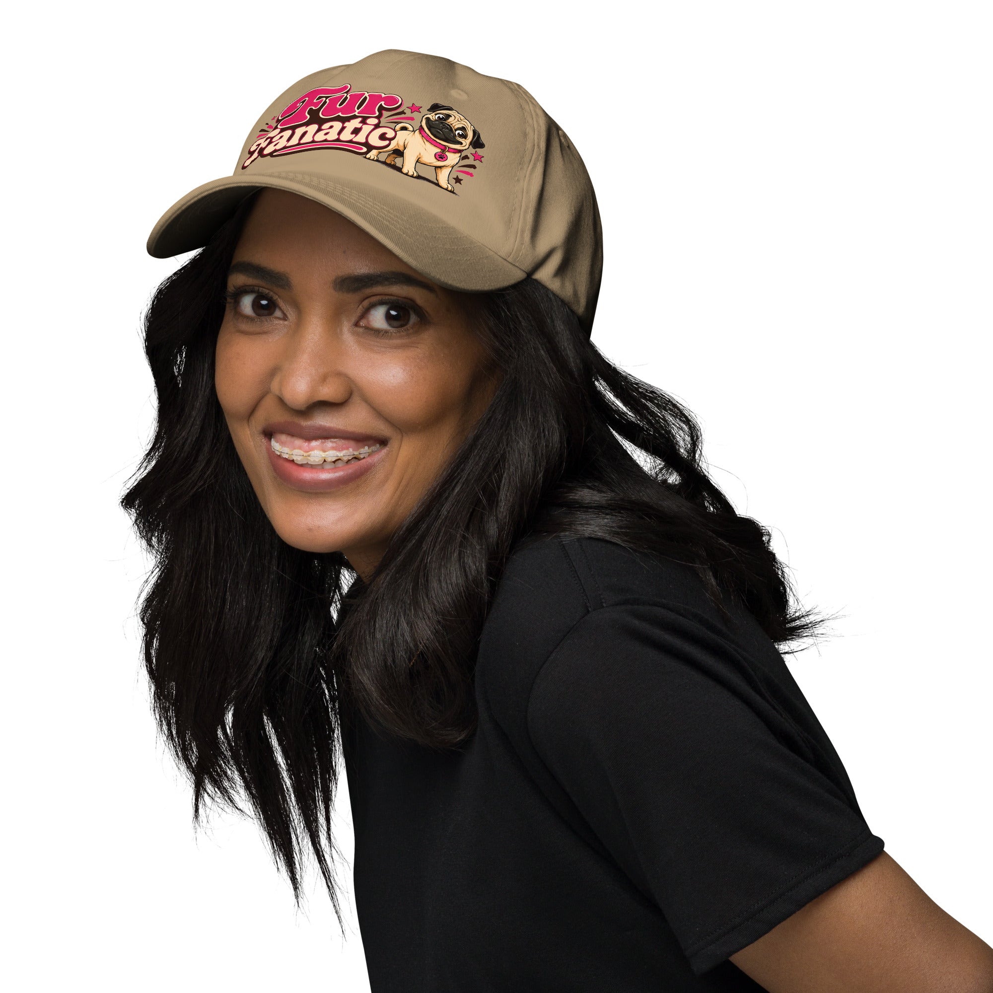 Pug Fur Fanatic Classic Dad Hat - Cute Dog Lover Embroidered Style Baseball Cap by printfluence.net