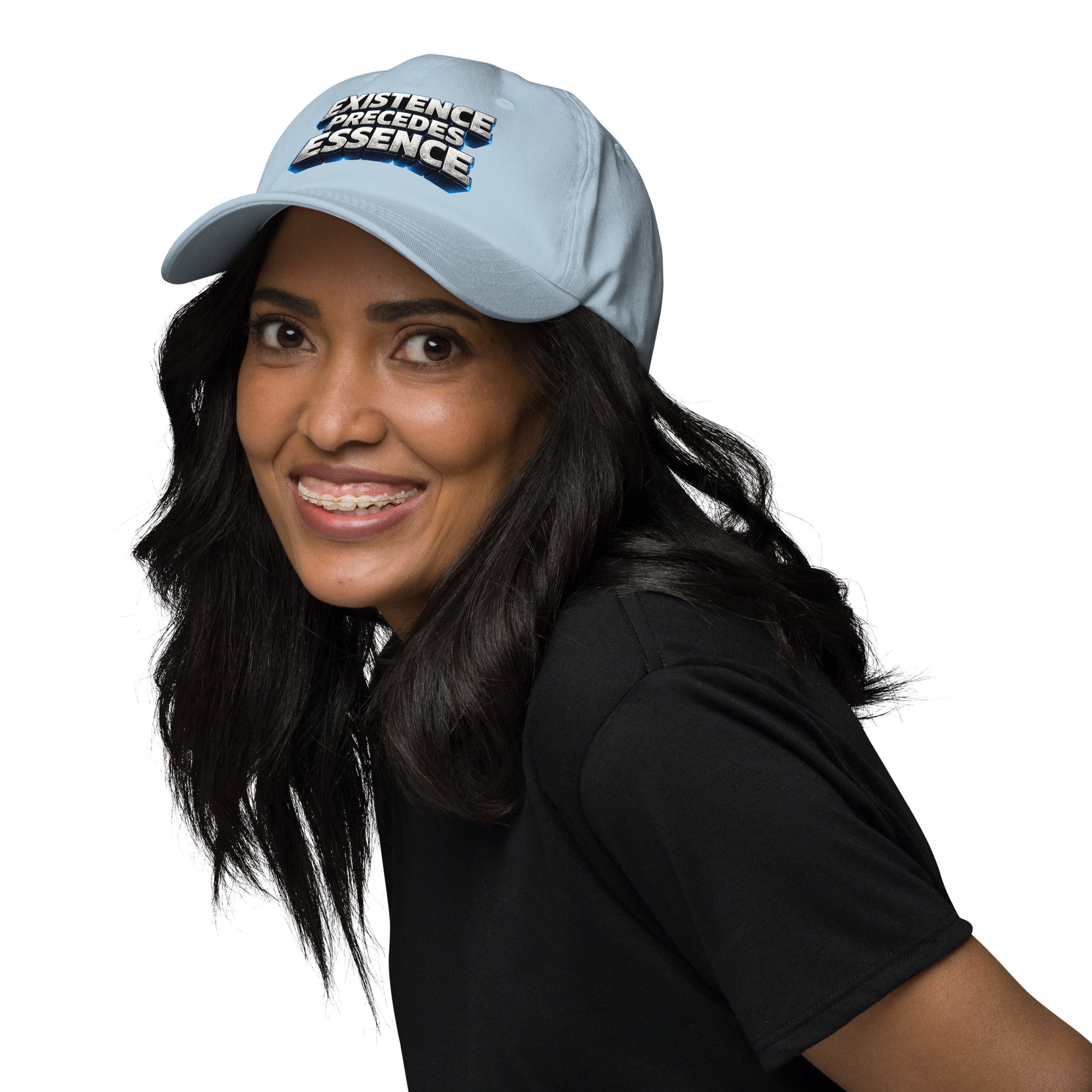 Dad hat - Existence Precedes Essence Dad Hat – Minimalist Philosophy Quote Cap by printfluence.net