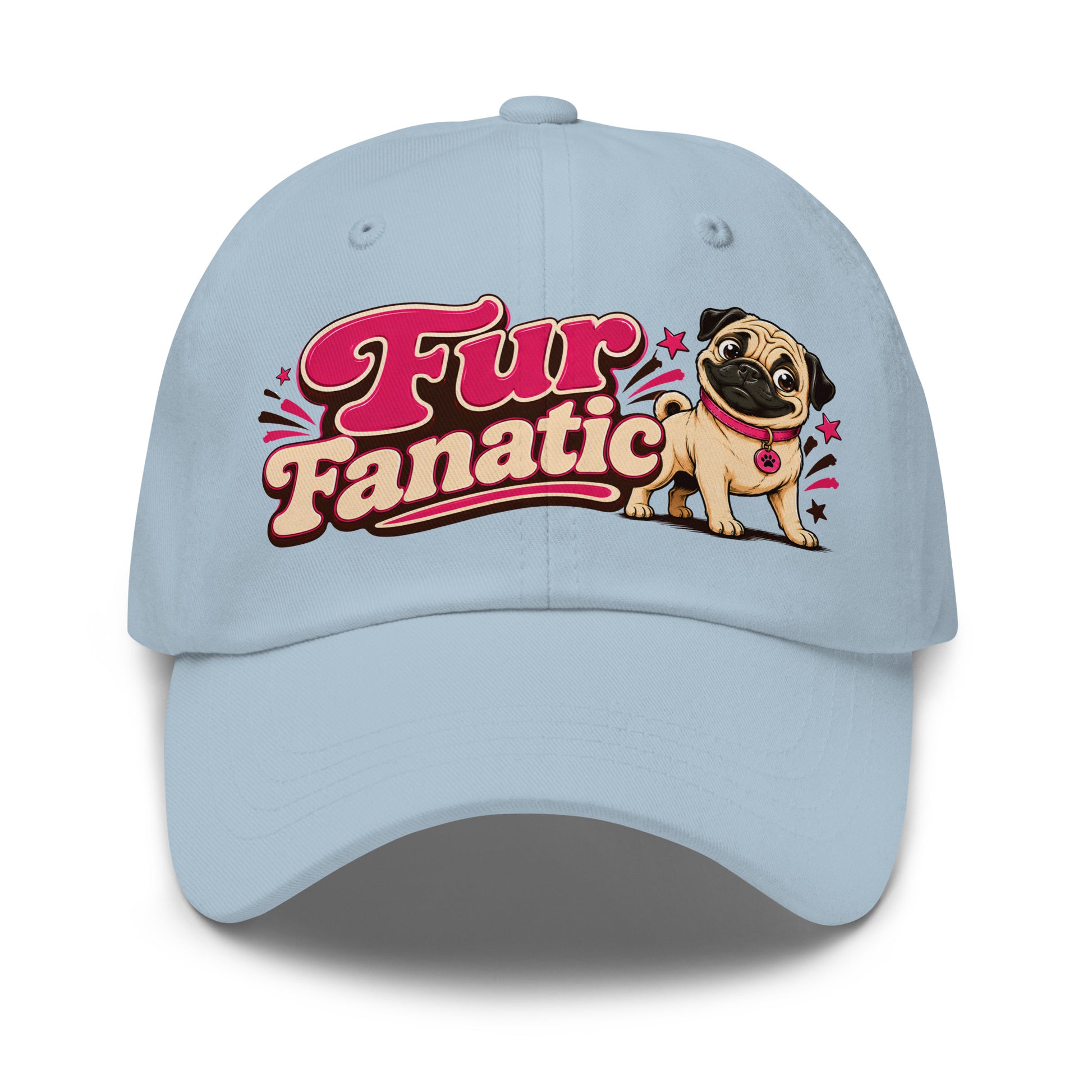 Pug Fur Fanatic Classic Dad Hat - Cute Dog Lover Embroidered Style Baseball Cap by printfluence.net