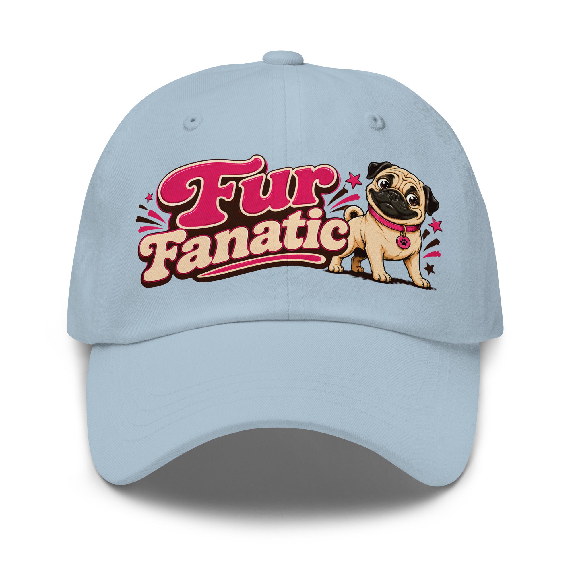 Pug Fur Fanatic Classic Dad Hat - Cute Dog Lover Embroidered Style Baseball Cap by printfluence.net