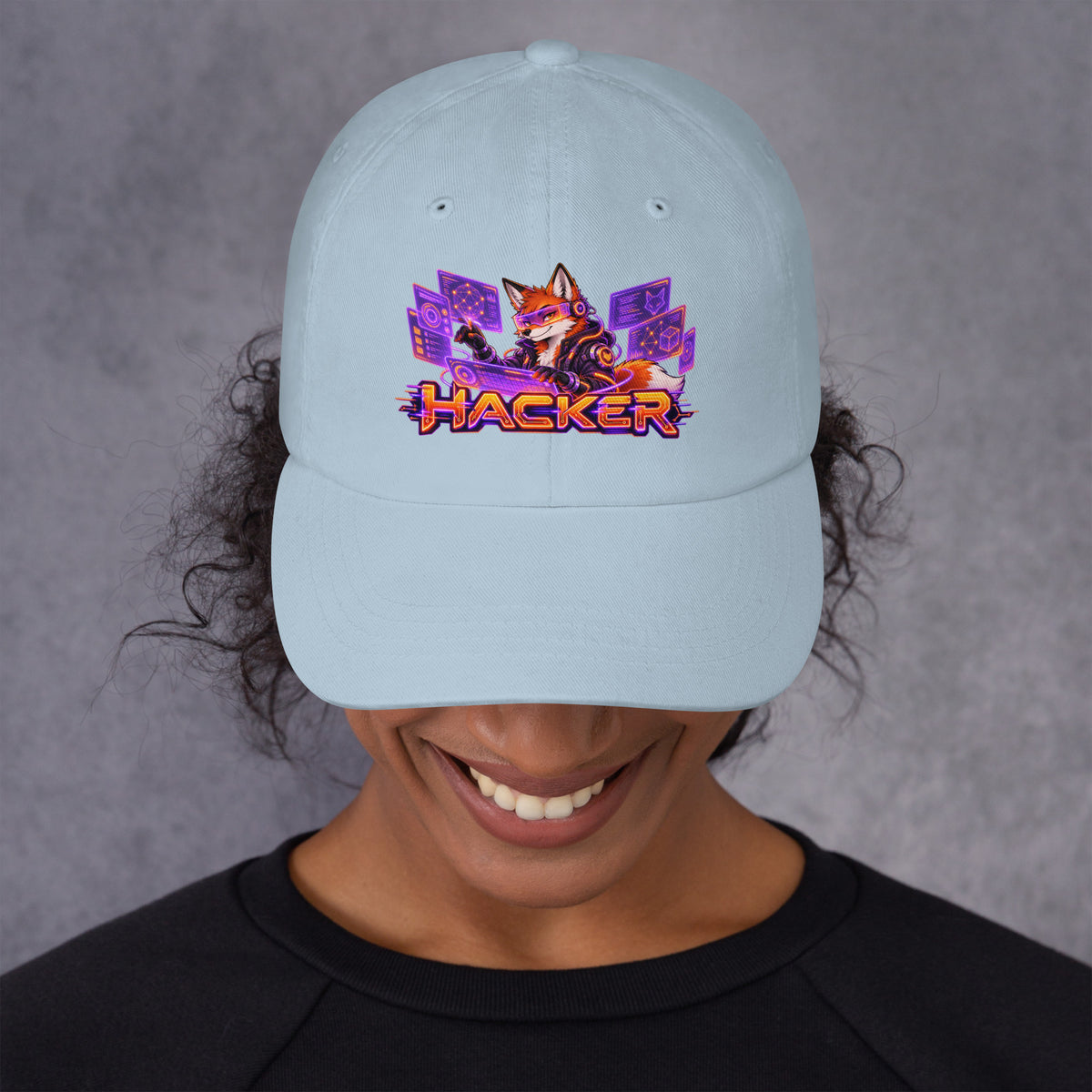 Cyberpunk Animals Lovers | Classic Dad Hat — HACKER by printfluence