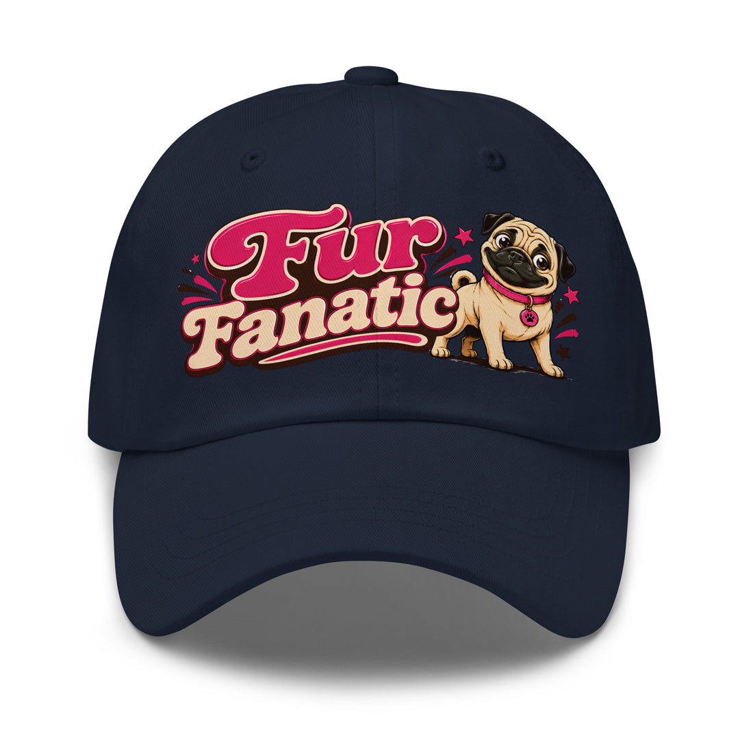 Pug Fur Fanatic Classic Dad Hat - Cute Dog Lover Embroidered Style Baseball Cap by printfluence.net