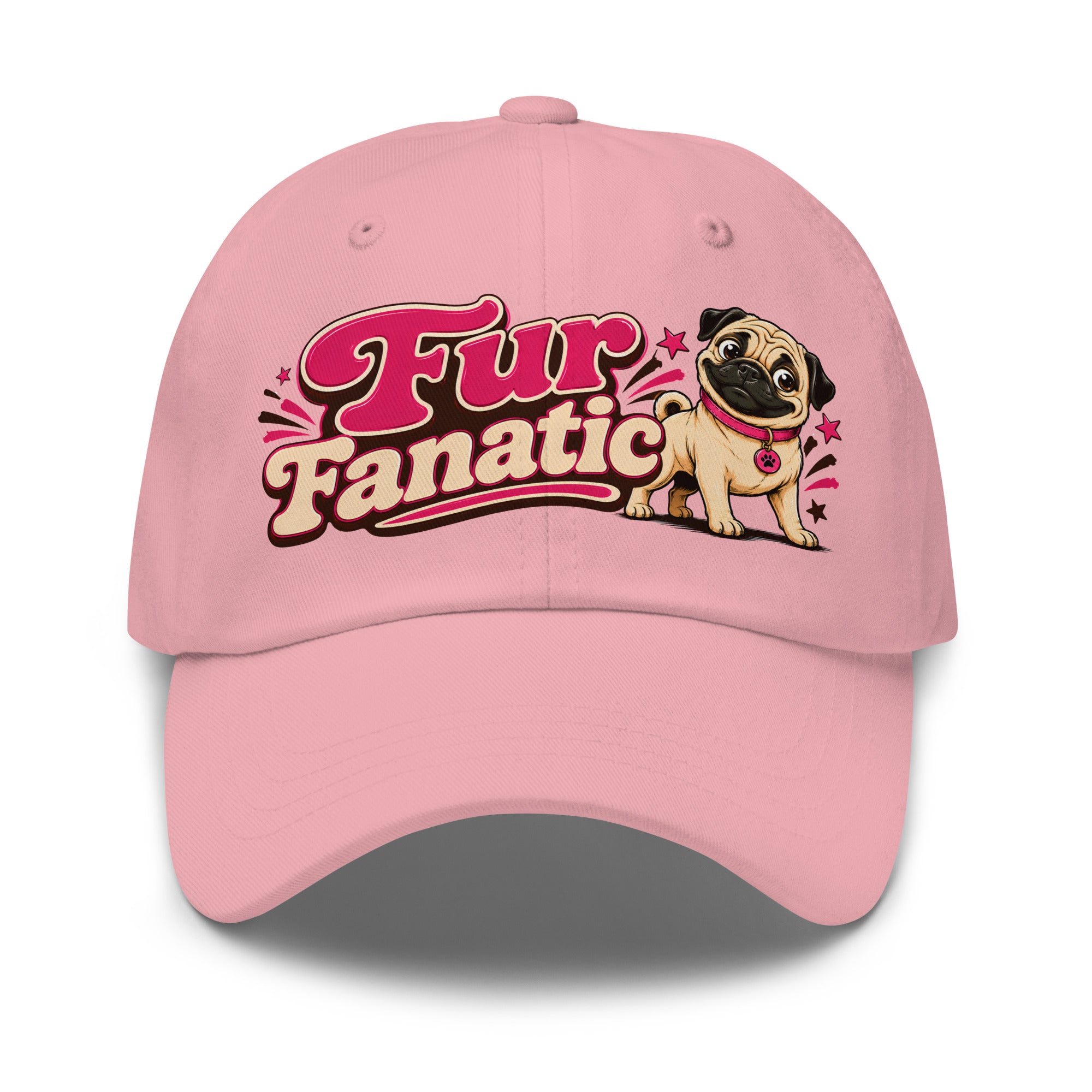 Pug Fur Fanatic Classic Dad Hat - Cute Dog Lover Embroidered Style Baseball Cap by printfluence.net