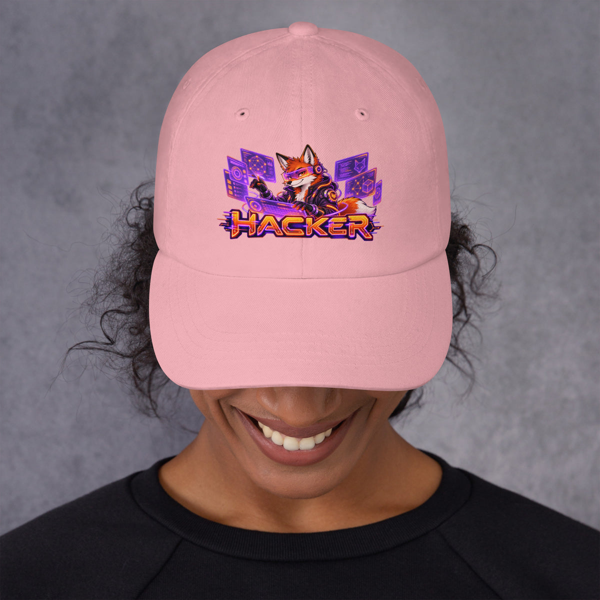 Cyberpunk Animals Lovers | Classic Dad Hat — HACKER by printfluence