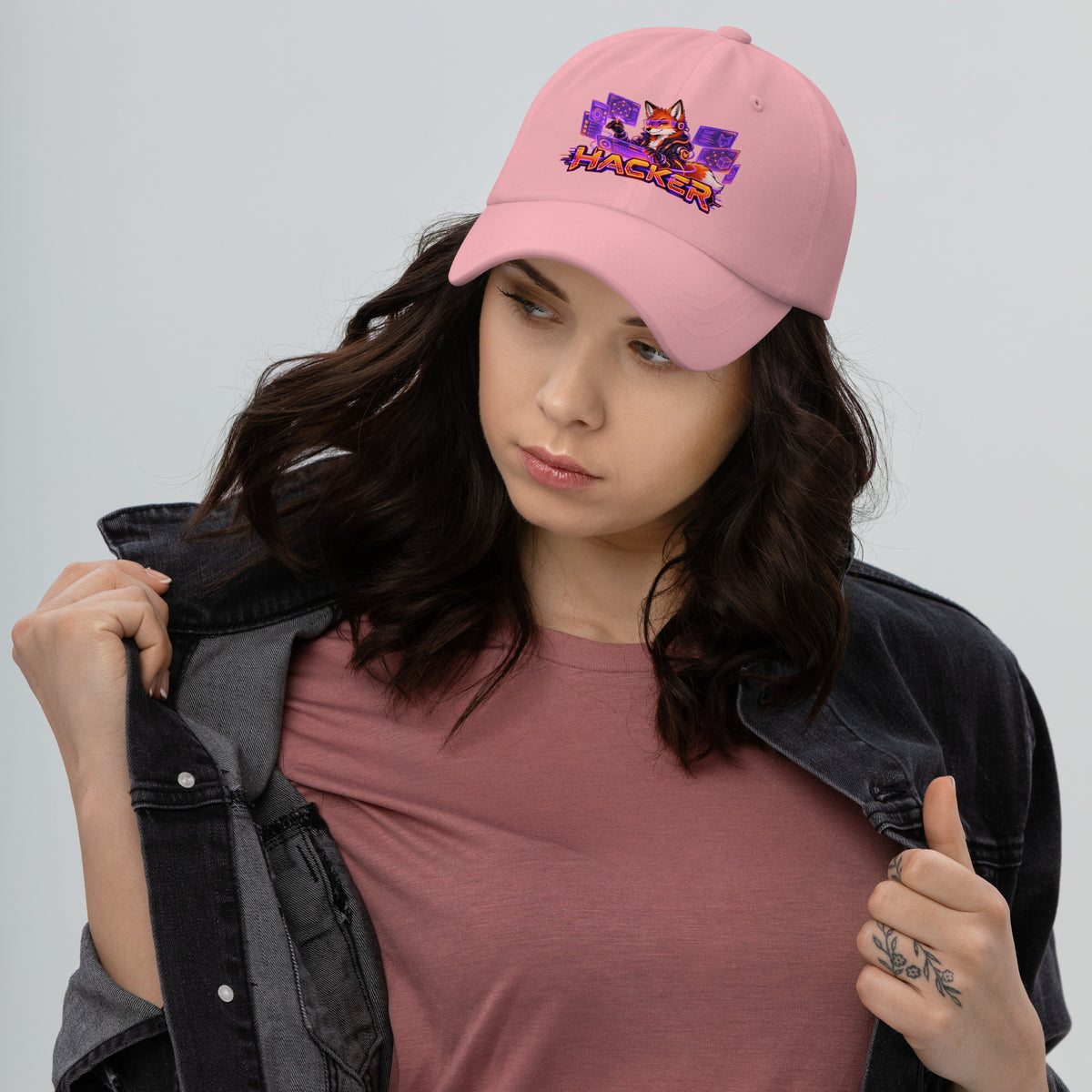 Cyberpunk Animals Lovers | Classic Dad Hat — HACKER by printfluence