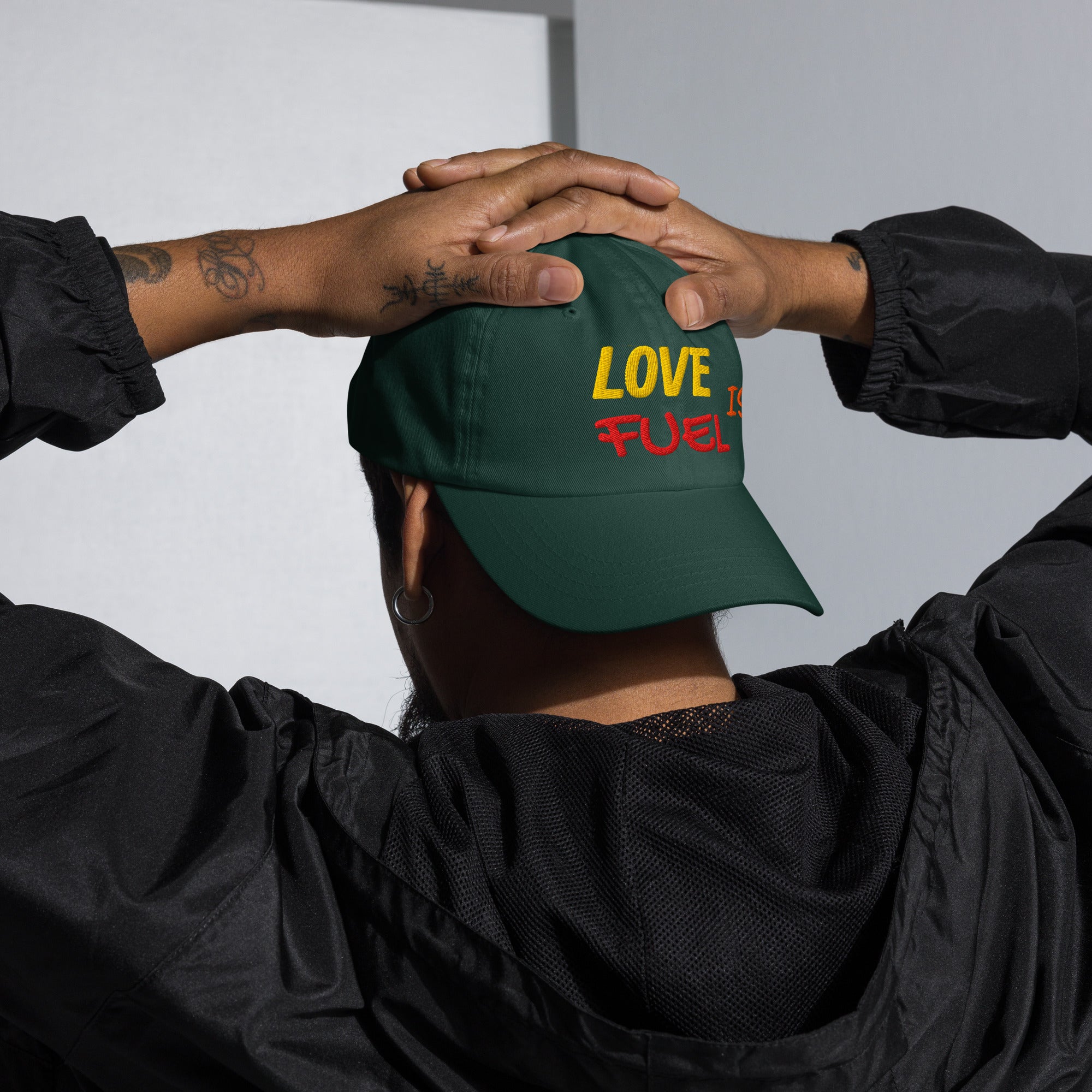 Dad hat - LOVE IS FUEL – Classic Dad Hat for Elite Achievers & Visionaries by printfluence.net