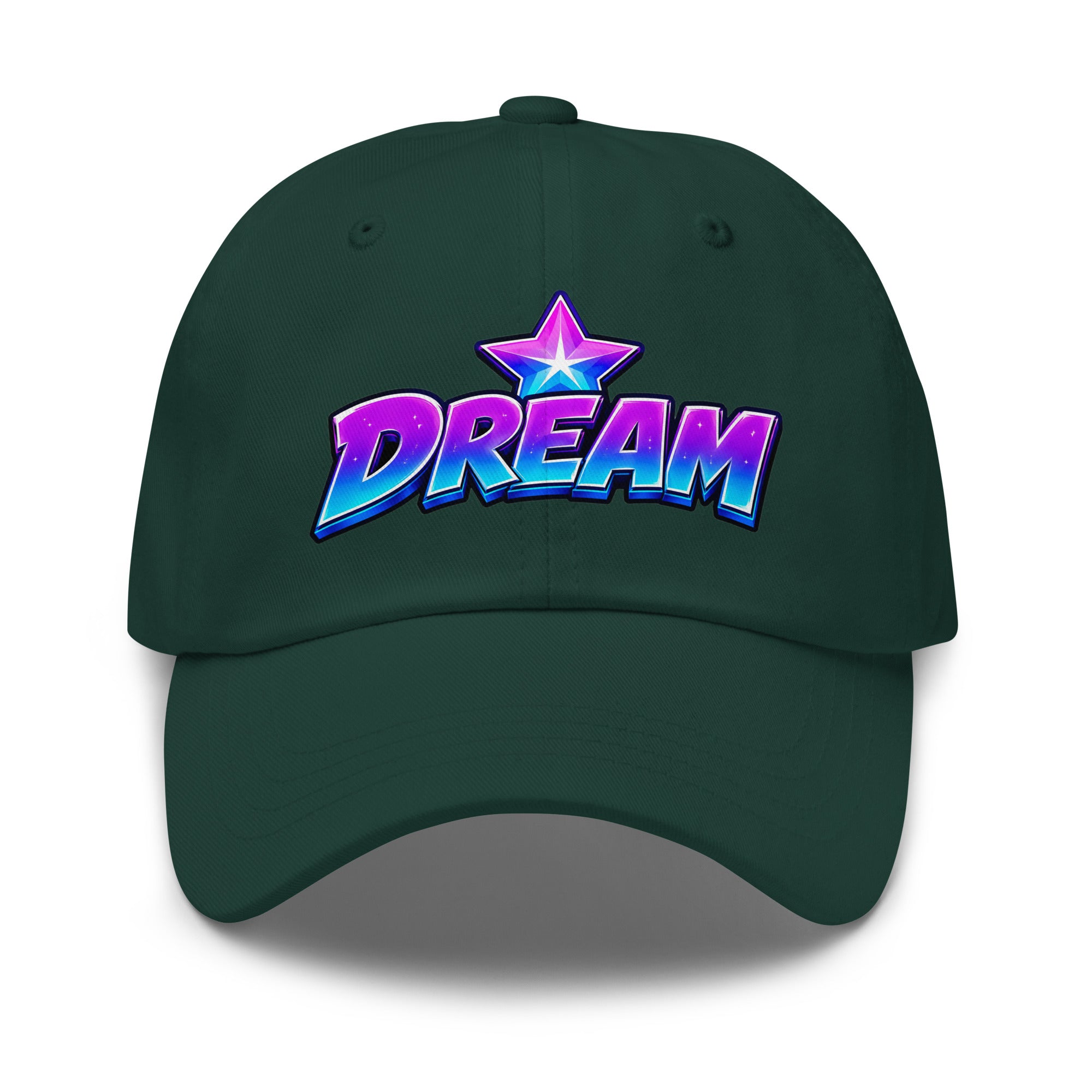 Dad hat - Cosmic Shimmering Star Dream - Premium Neon Purple Graphic Design by printfluence.net