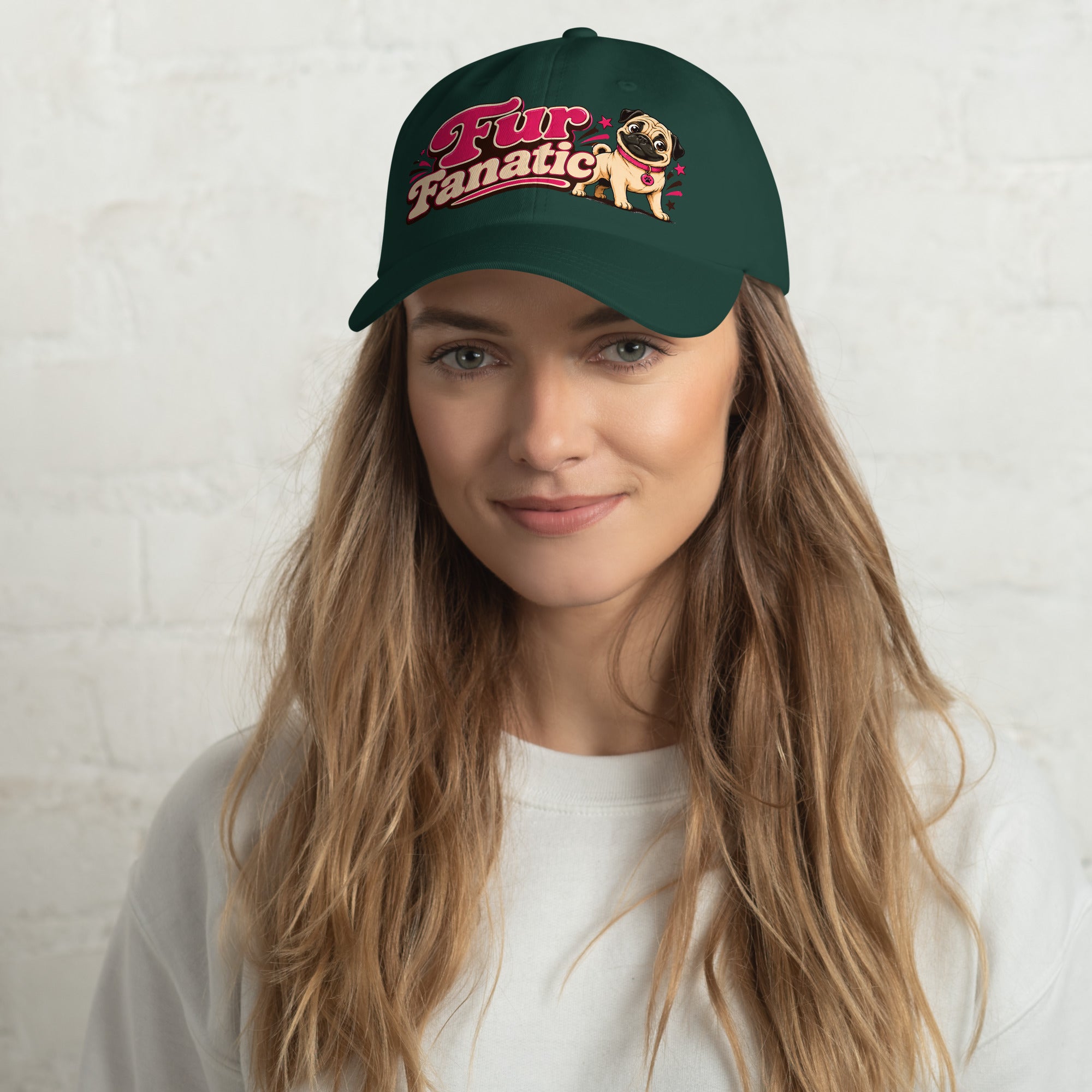 Pug Fur Fanatic Classic Dad Hat - Cute Dog Lover Embroidered Style Baseball Cap by printfluence.net