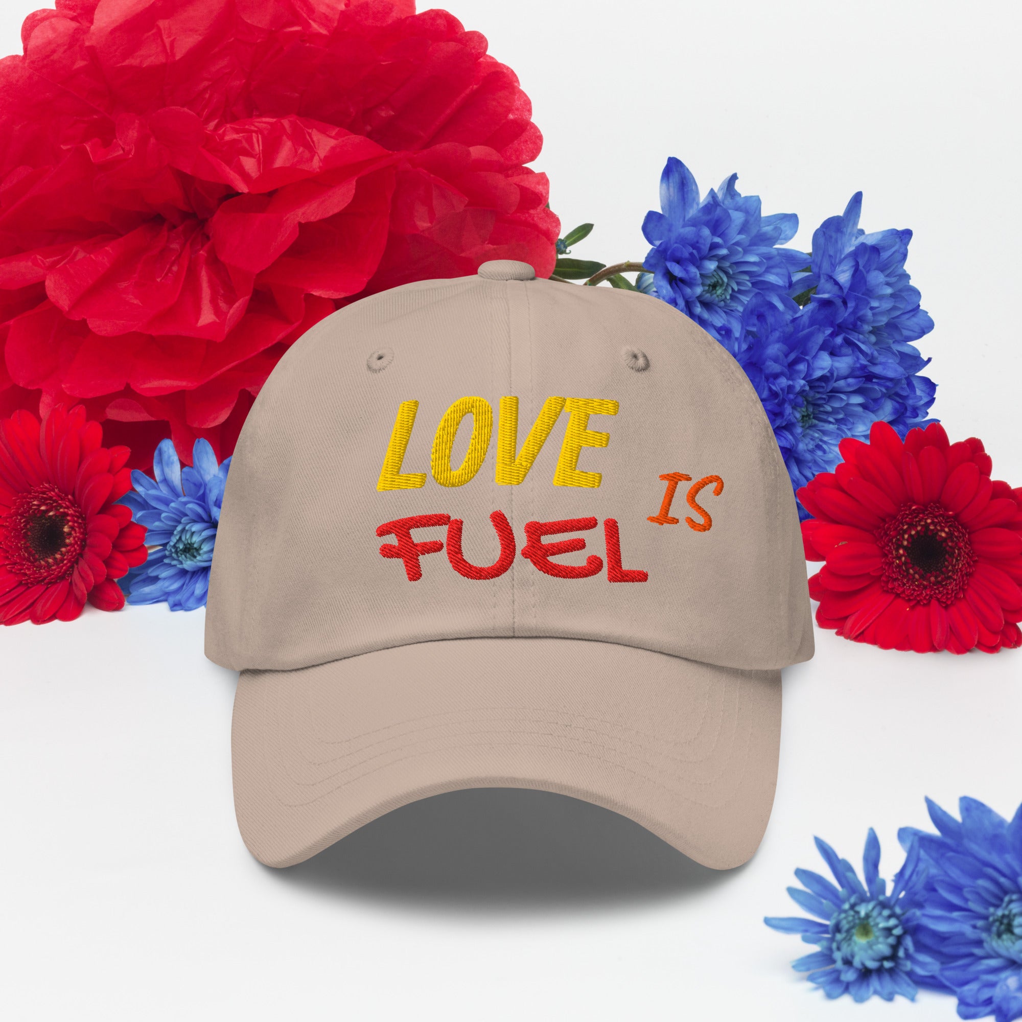 Dad hat - LOVE IS FUEL – Classic Dad Hat for Elite Achievers & Visionaries by printfluence.net