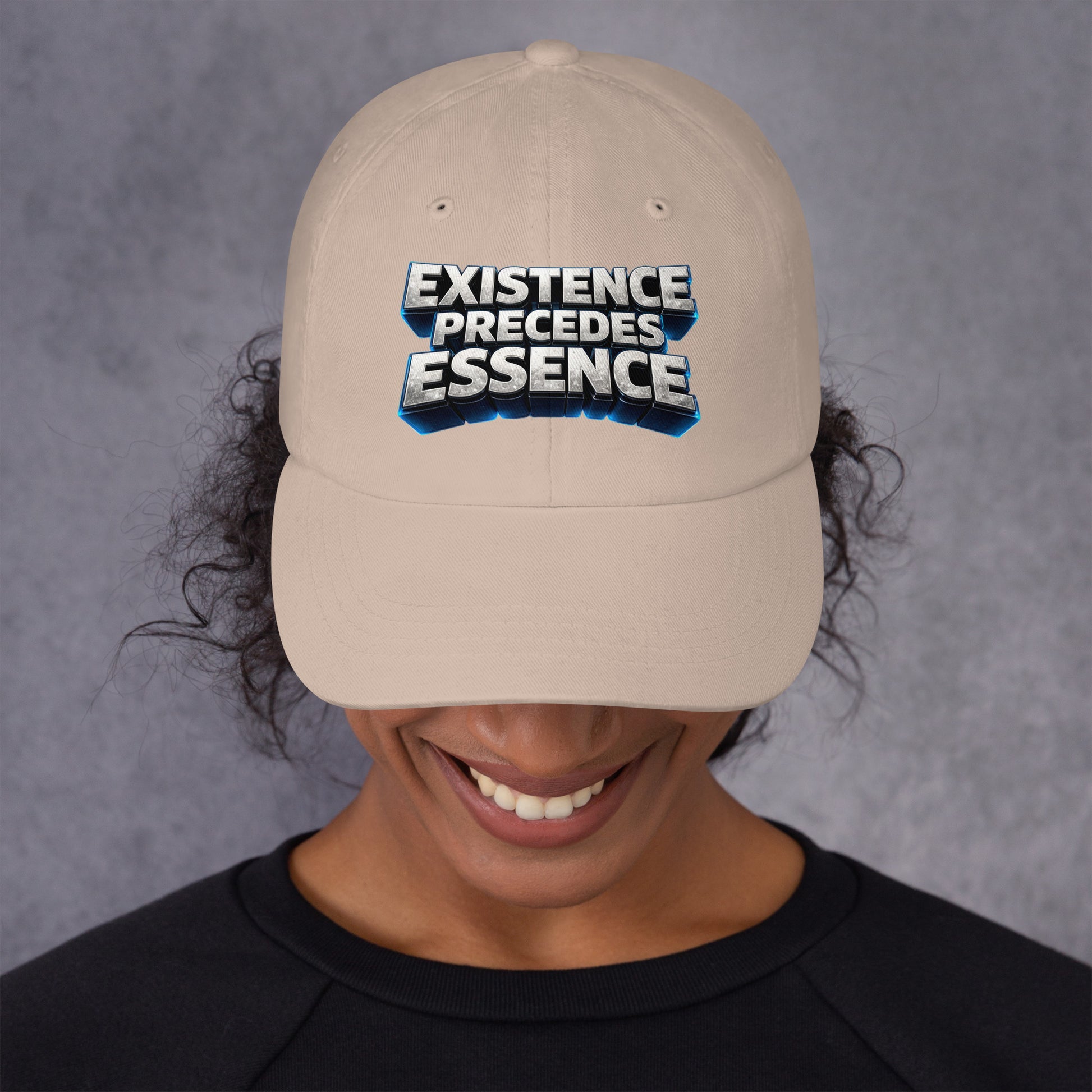 Dad hat - Existence Precedes Essence Dad Hat – Minimalist Philosophy Quote Cap by printfluence.net