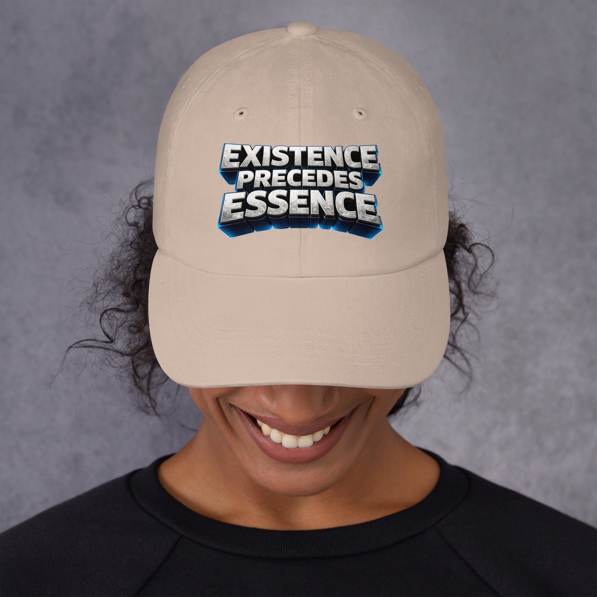 Dad hat - Existence Precedes Essence Dad Hat – Minimalist Philosophy Quote Cap by printfluence.net