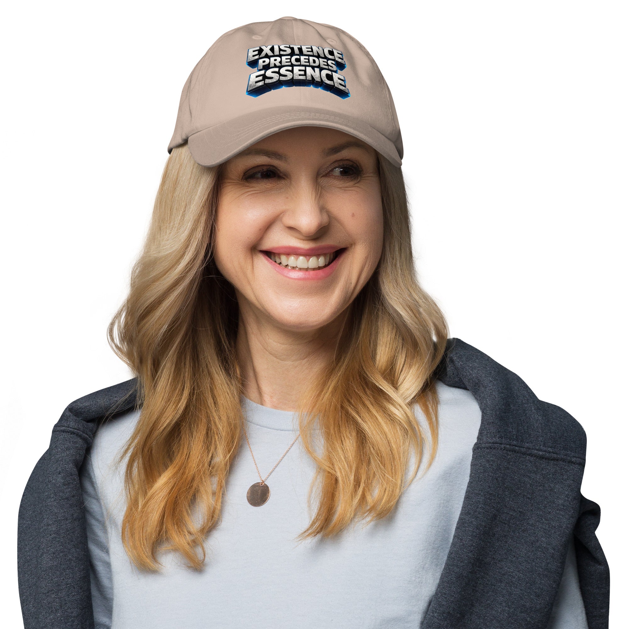 Dad hat - Existence Precedes Essence Dad Hat – Minimalist Philosophy Quote Cap by printfluence.net