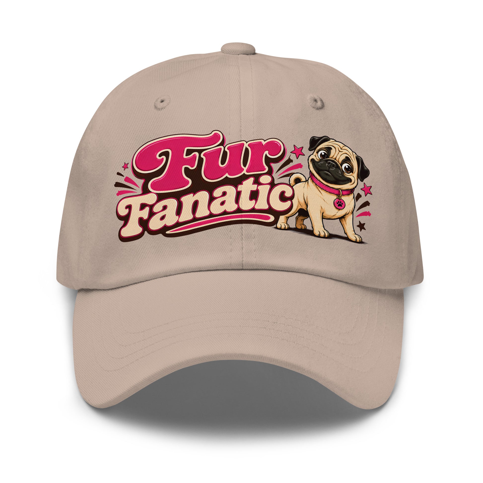 Pug Fur Fanatic Classic Dad Hat - Cute Dog Lover Embroidered Style Baseball Cap by printfluence.net