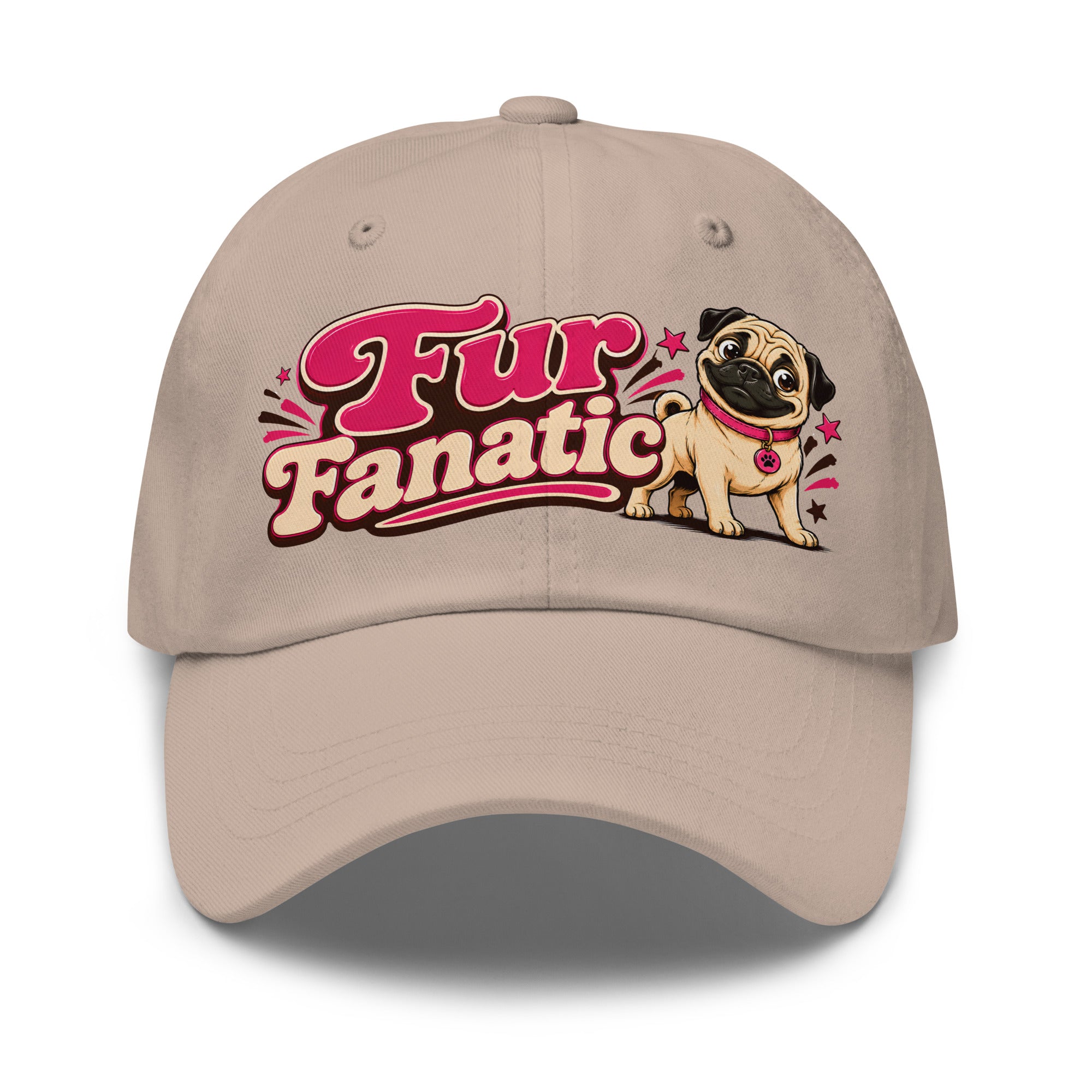 Pug Fur Fanatic Classic Dad Hat - Cute Dog Lover Embroidered Style Baseball Cap by printfluence.net