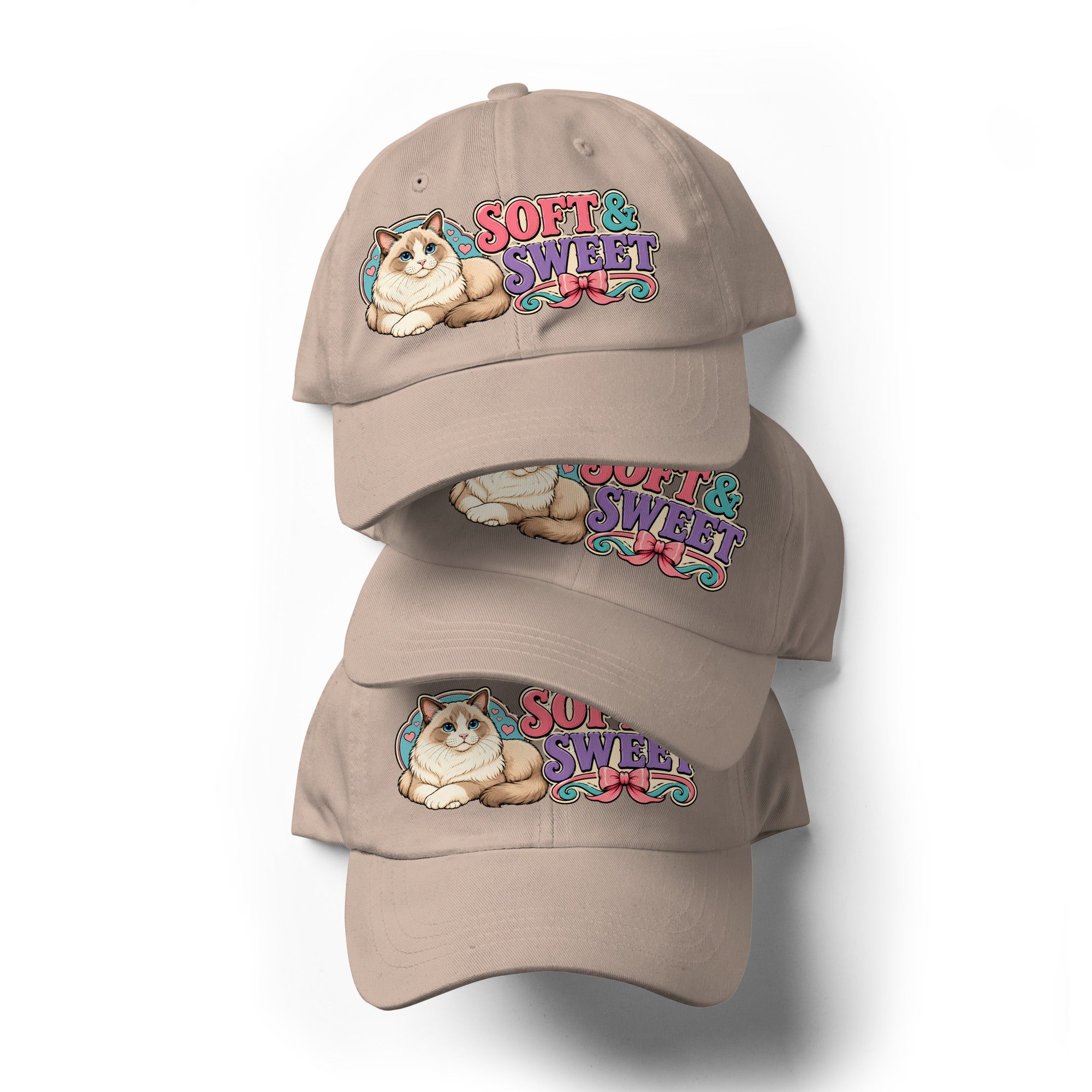 Soft and Sweet Fluffy Ragdoll Cat | Classic Dad Hat for Cat Lovers by printfluence.net