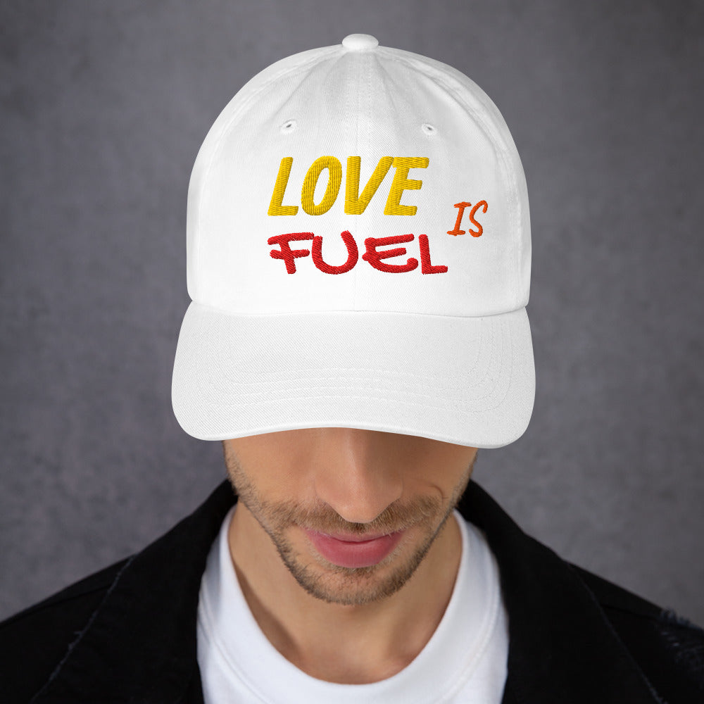 Dad hat - LOVE IS FUEL – Classic Dad Hat for Elite Achievers & Visionaries by printfluence.net