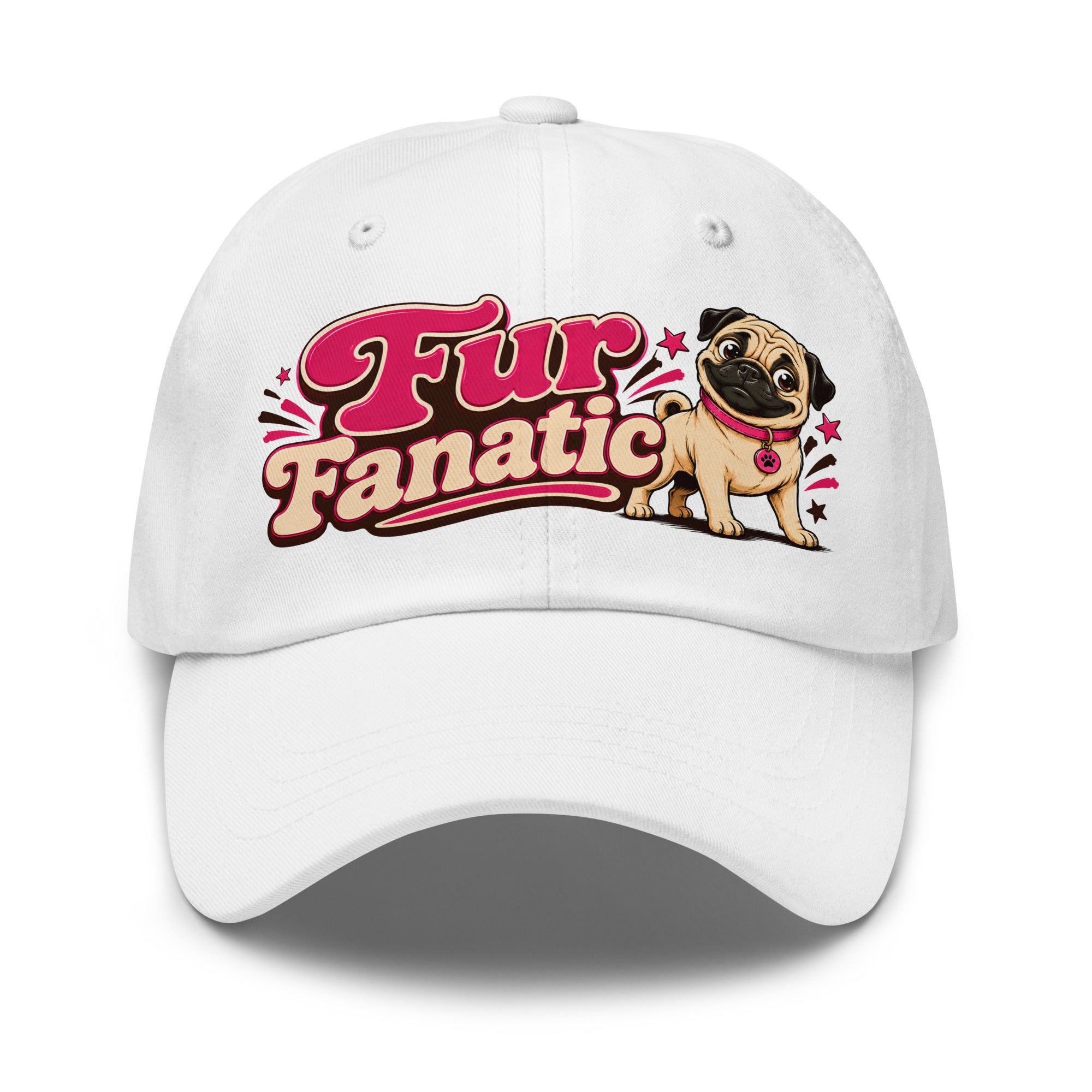 Pug Fur Fanatic Classic Dad Hat - Cute Dog Lover Embroidered Style Baseball Cap by printfluence.net