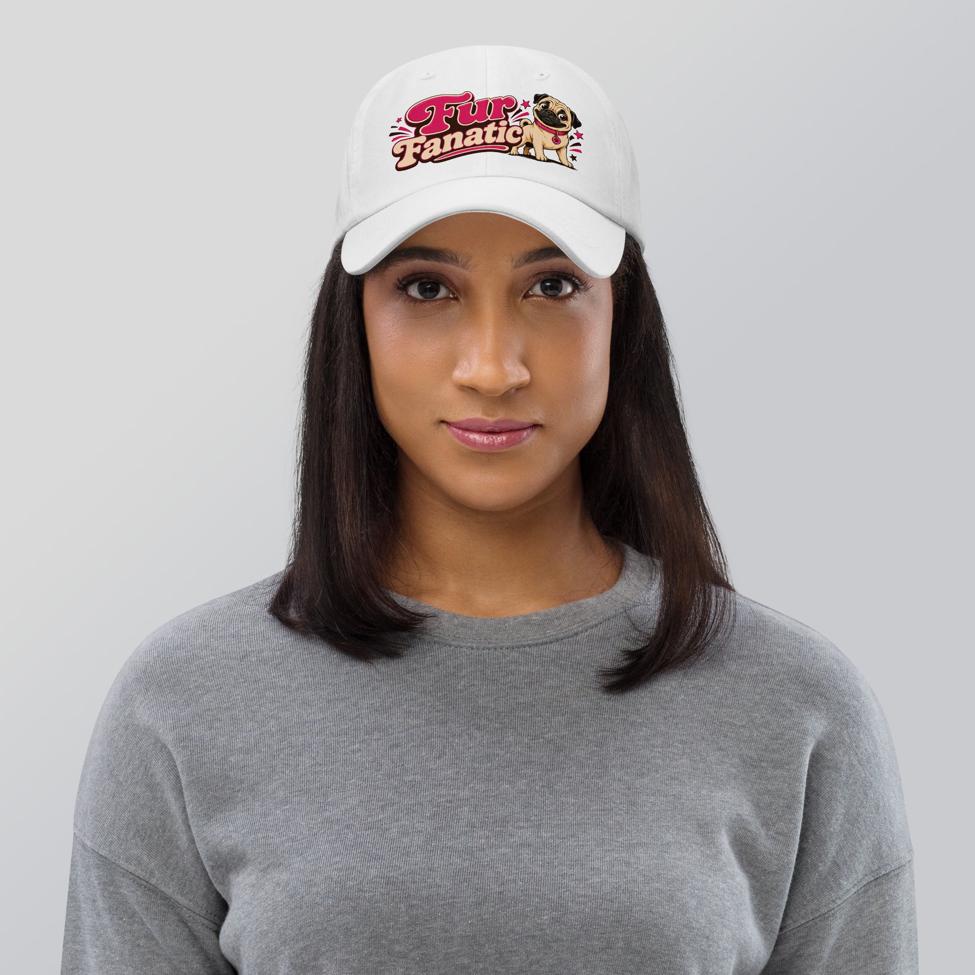 Pug Fur Fanatic Classic Dad Hat - Cute Dog Lover Embroidered Style Baseball Cap by printfluence.net