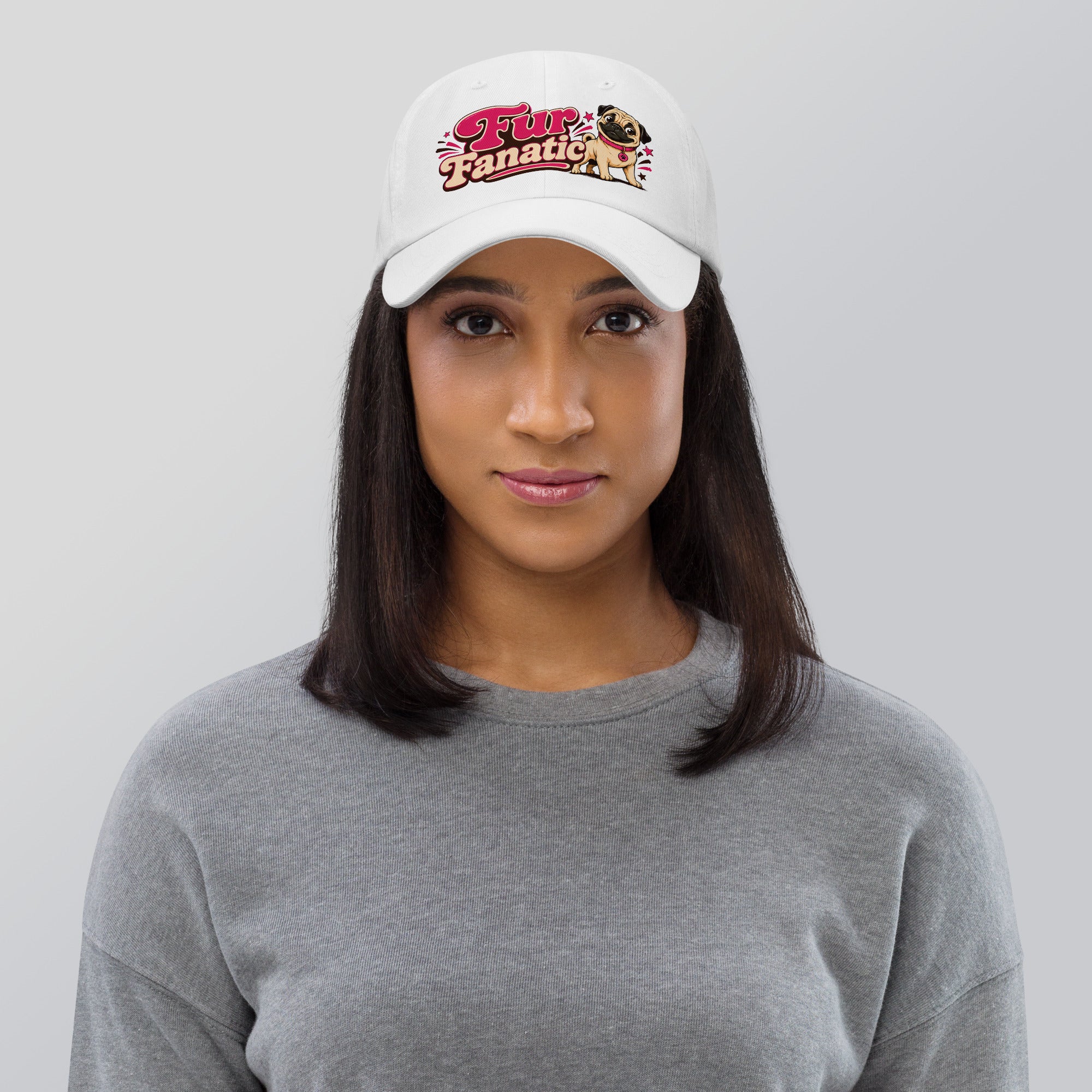 Pug Fur Fanatic Classic Dad Hat - Cute Dog Lover Embroidered Style Baseball Cap by printfluence.net