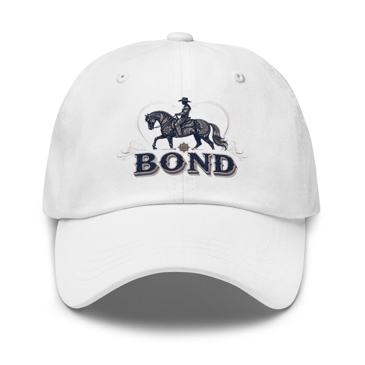Horse Lovers Dad Hat Bond – Western Equestrian & Majestic Stallion Embroidered Cap by printfluence.net