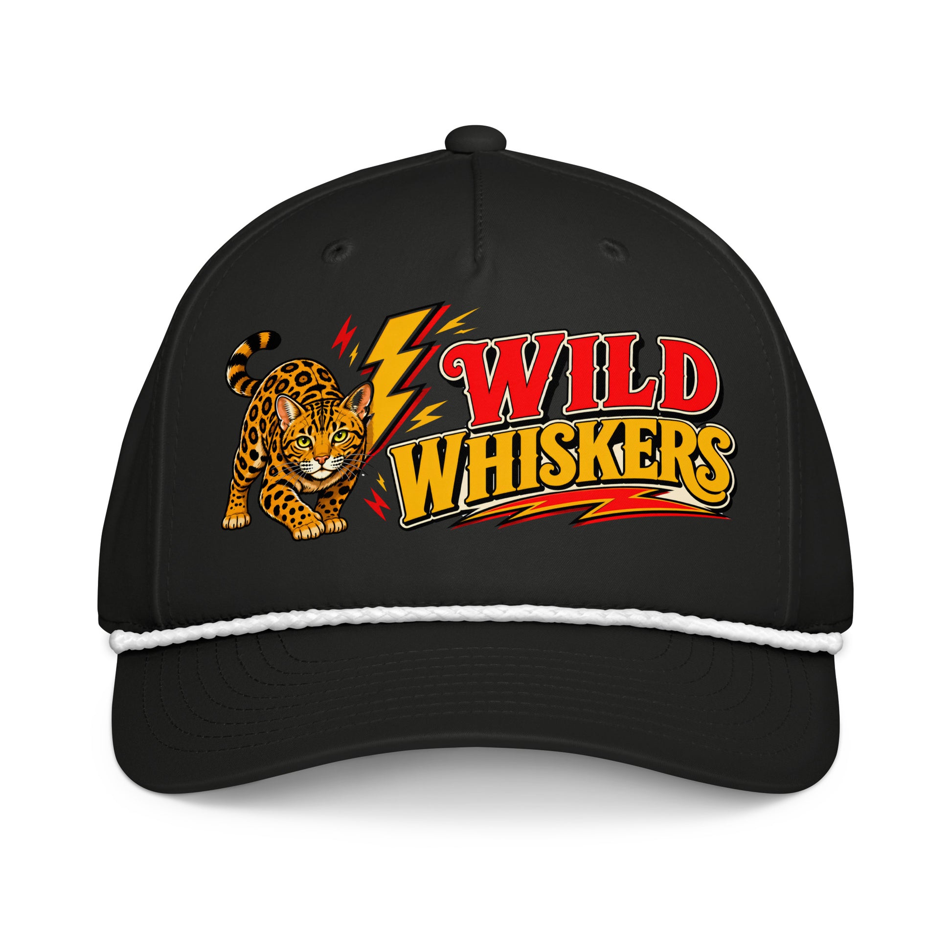 Retro Wild Whiskers Bengal Cat | Classic Rope Cap for Cat Lovers by printfluence.net