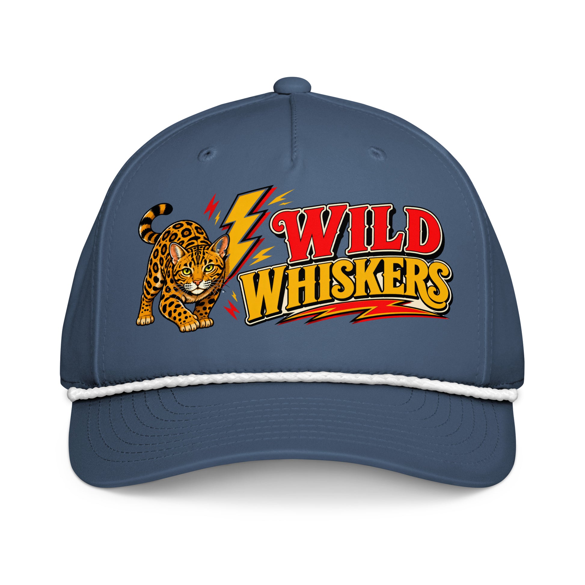 Retro Wild Whiskers Bengal Cat | Classic Rope Cap for Cat Lovers by printfluence.net