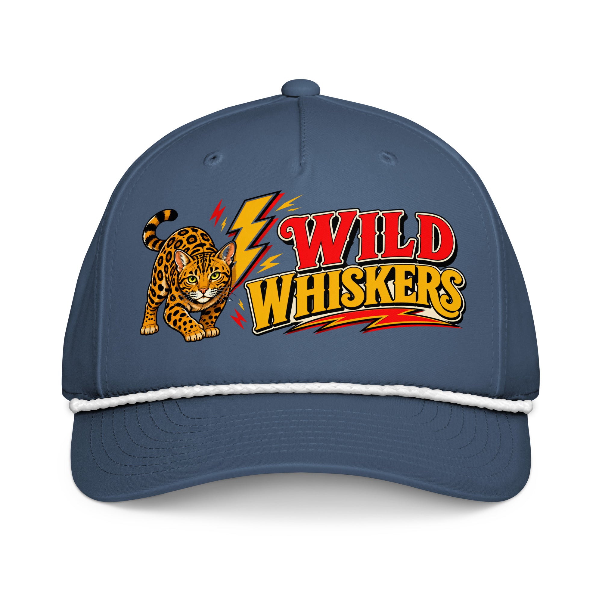 Retro Wild Whiskers Bengal Cat | Classic Rope Cap for Cat Lovers by printfluence.net