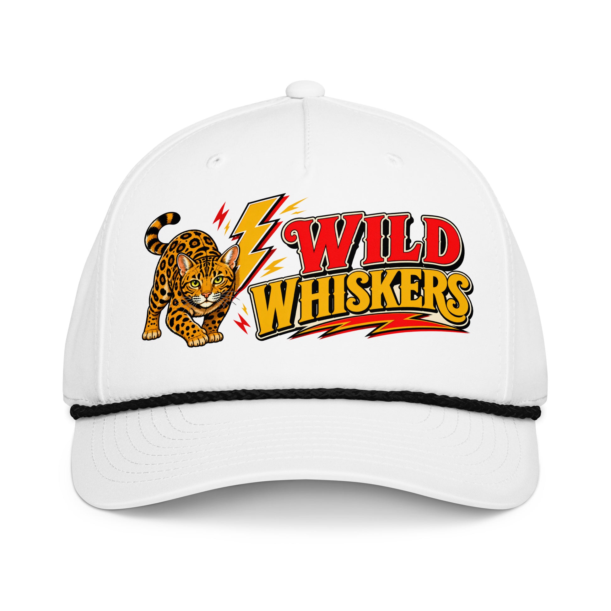 Retro Wild Whiskers Bengal Cat | Classic Rope Cap for Cat Lovers by printfluence.net