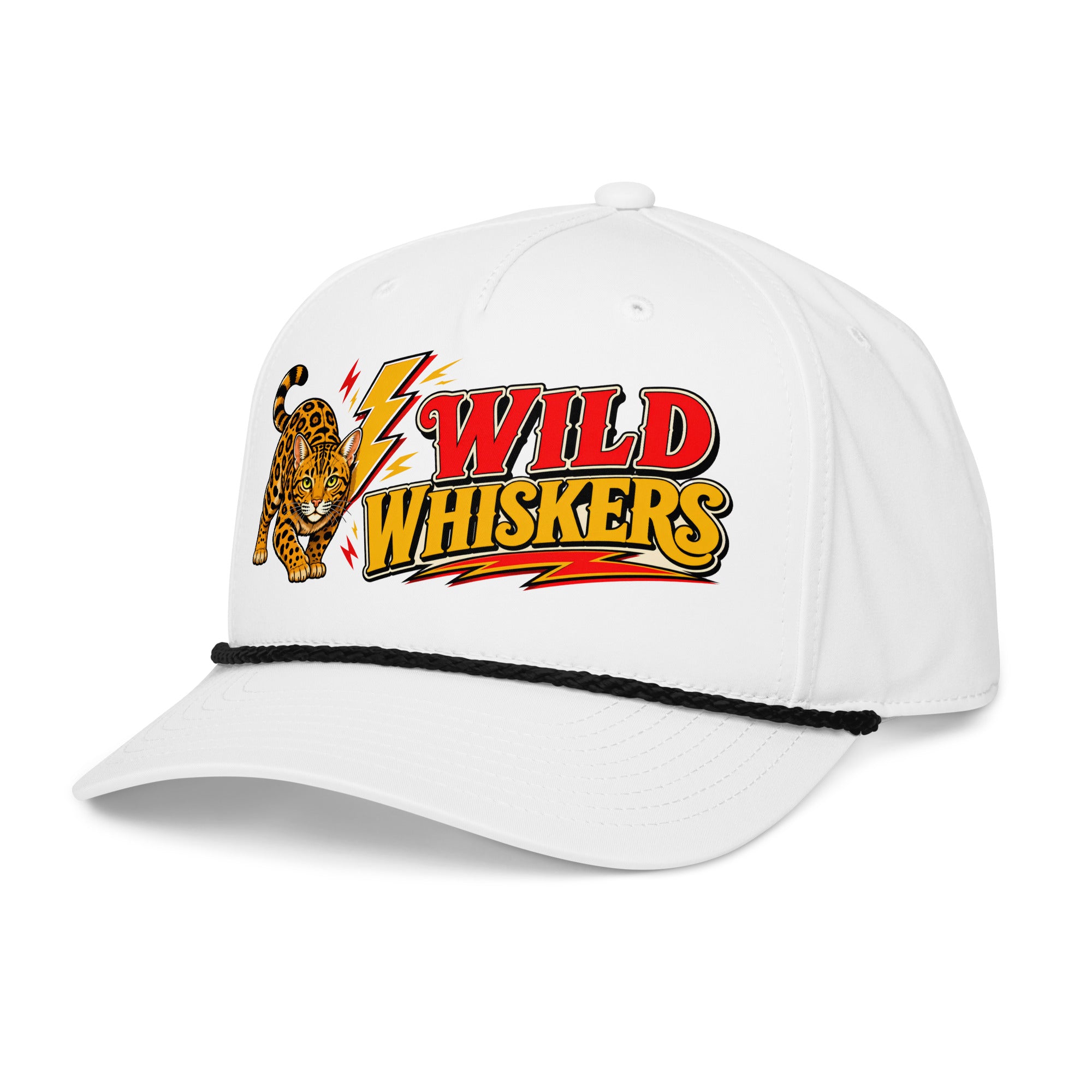 Retro Wild Whiskers Bengal Cat | Classic Rope Cap for Cat Lovers by printfluence.net